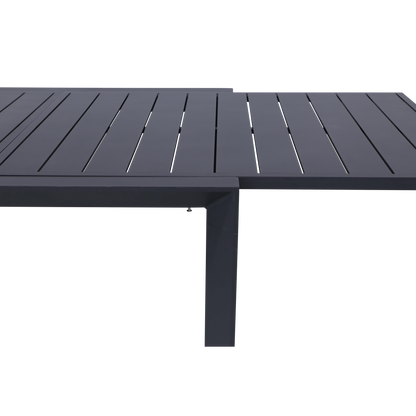 Morocco Outdoor Extension Dining Table (230cm - 345cm) in Gunmetal Aluminium