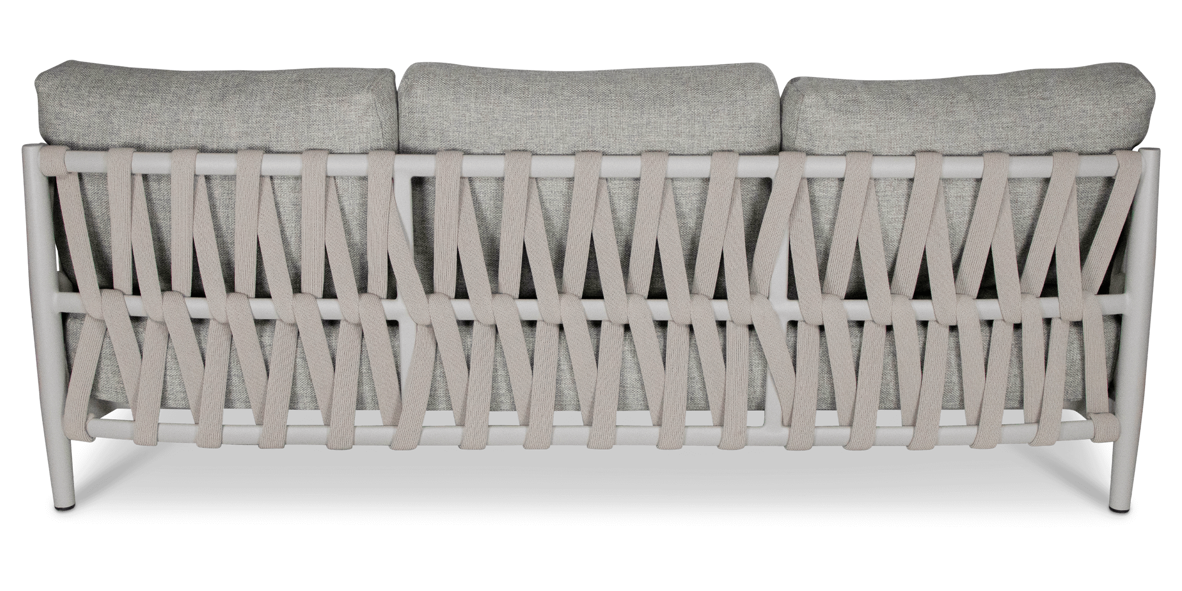 Kirra 3 Seater, 2 x Armchair, Coffee Table in Fawn with Smoke Olefin Cushions and Rope