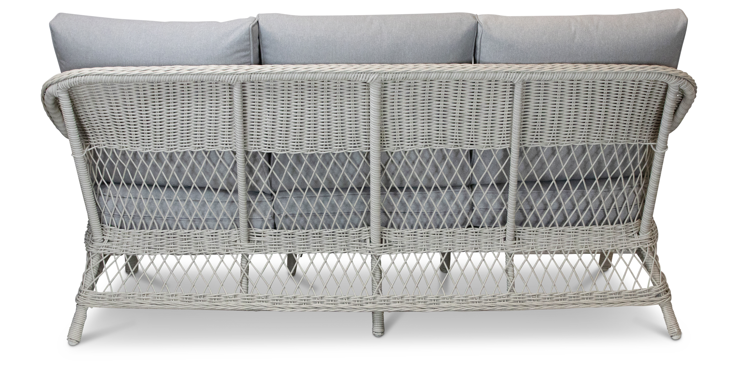 Hamptons 3 Seater in Surfmist Wicker and Dune Spunpoly Cushions