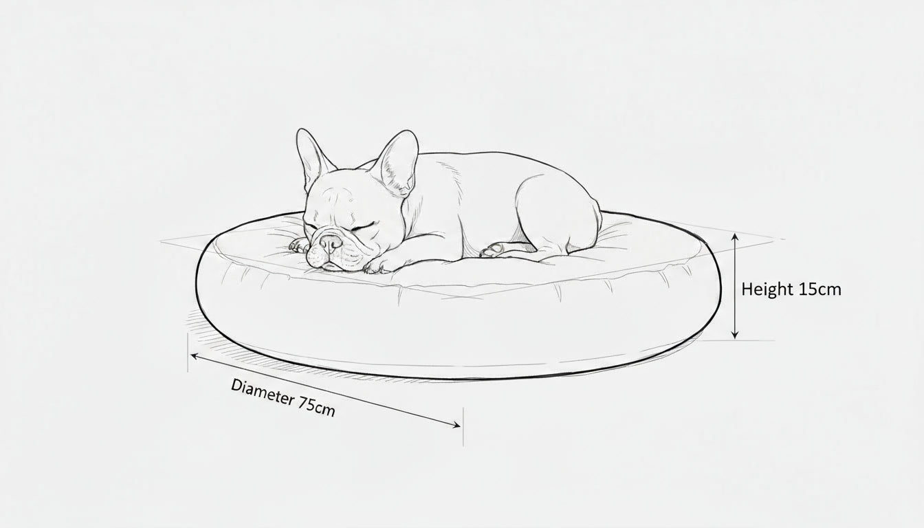 Pawesome Indoor/Outdoor Premium Round Dog Bed in Navy