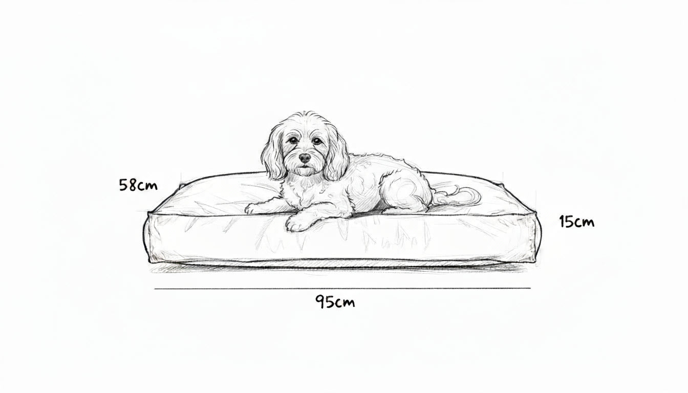 Pawesome Indoor/Outdoor Premium Rectangle Dog Bed in Taupe Stripe
