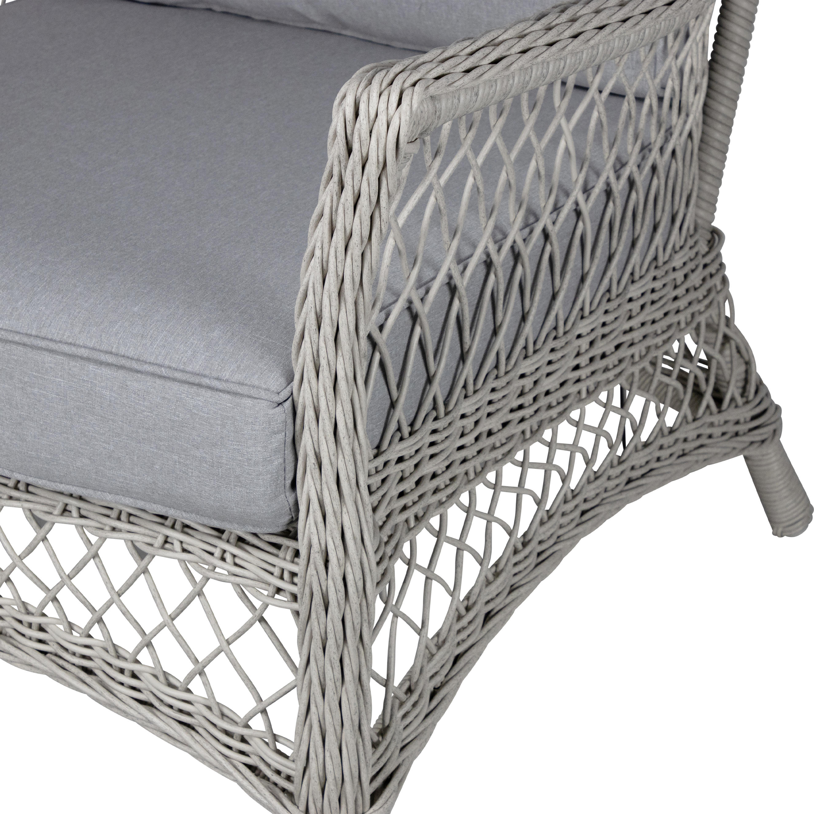 Hamptons 3 Seater in Surfmist Wicker and Dune Spunpoly Cushions
