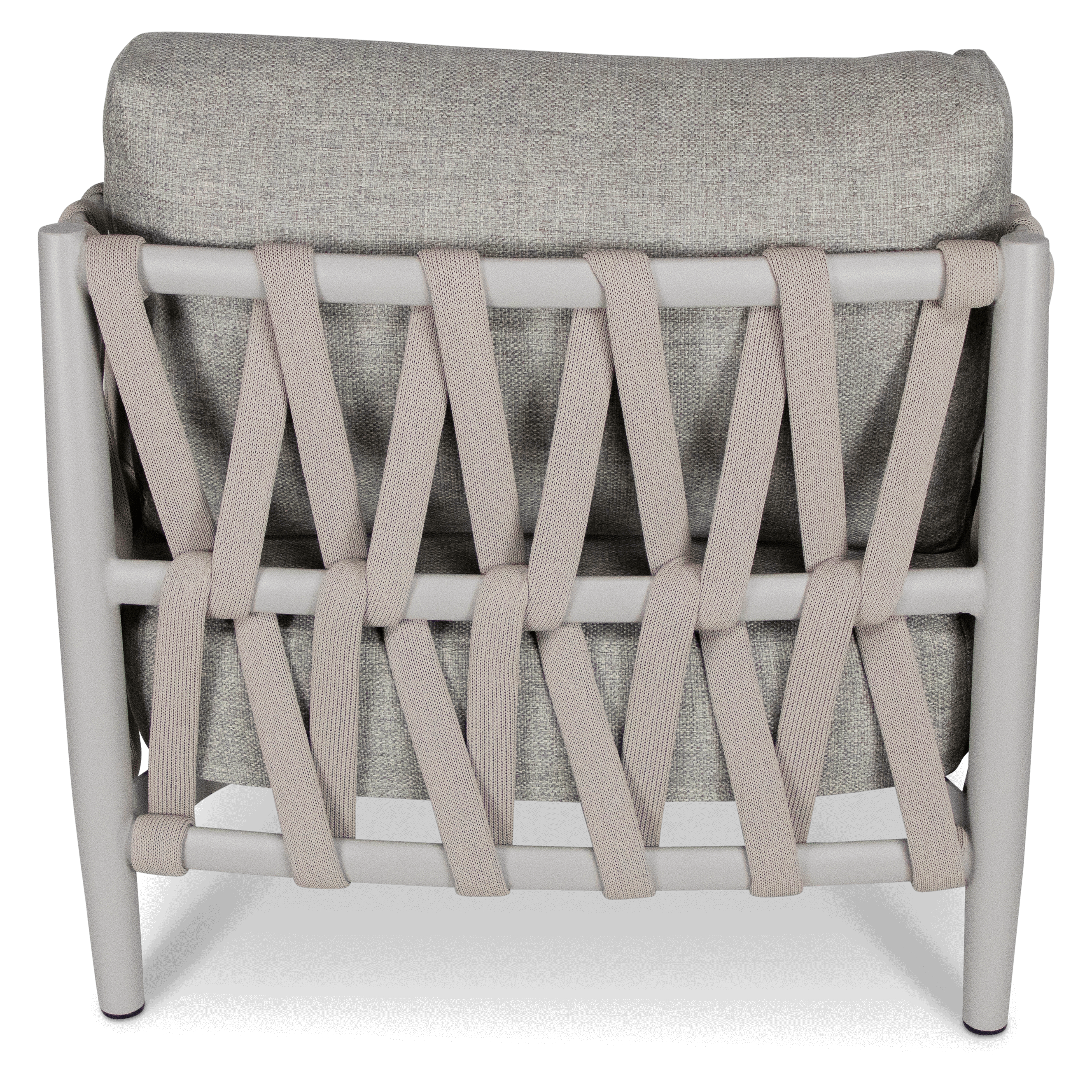 Kirra Armchair in Fawn with Smoke Olefin Cushions and Rope