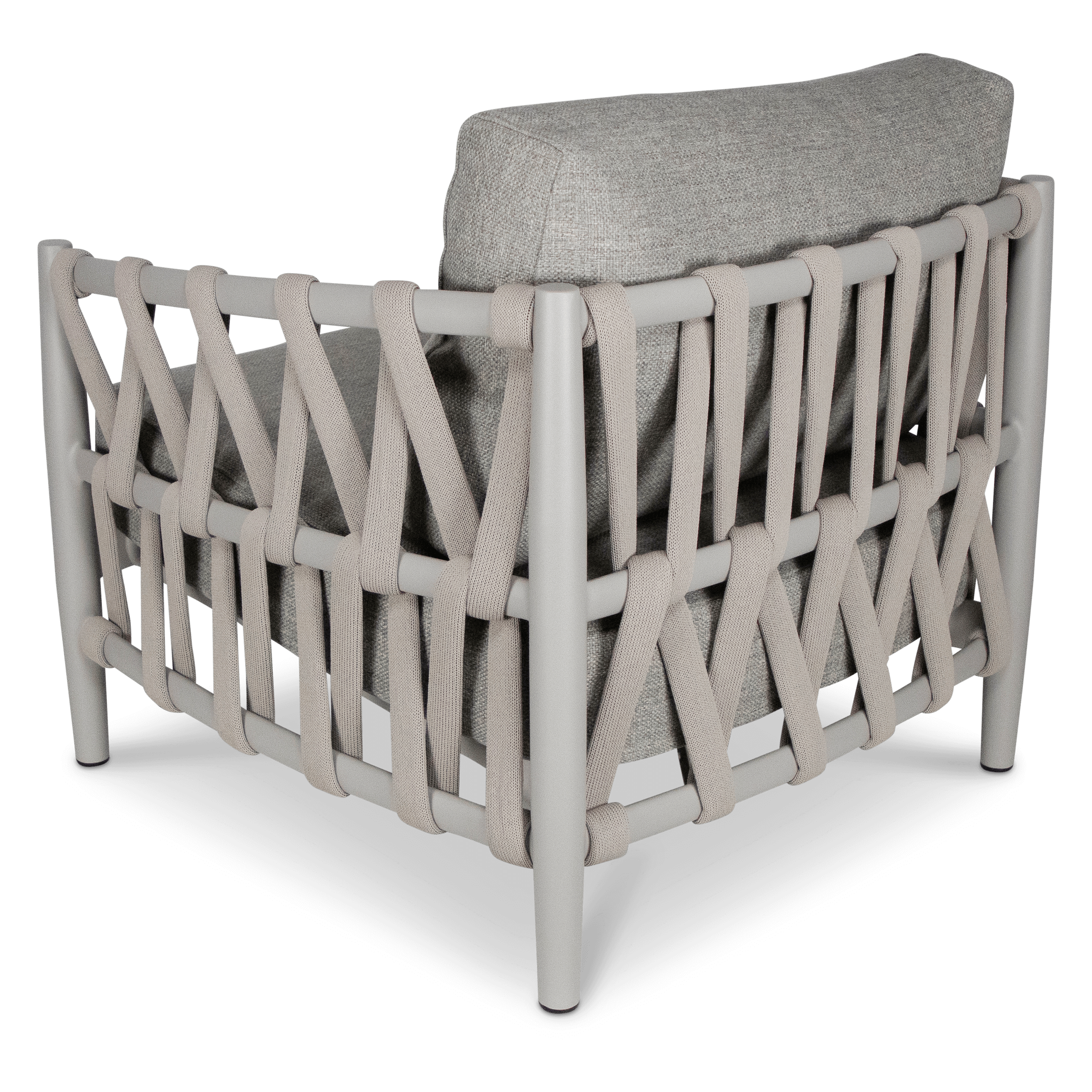 Kirra 3 Seater, 2 x Armchair, Coffee Table in Fawn with Smoke Olefin Cushions and Rope