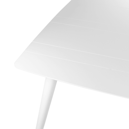 Amalfi Outdoor Rectangle Dining Table (200x100cm) in Arctic White Aluminium