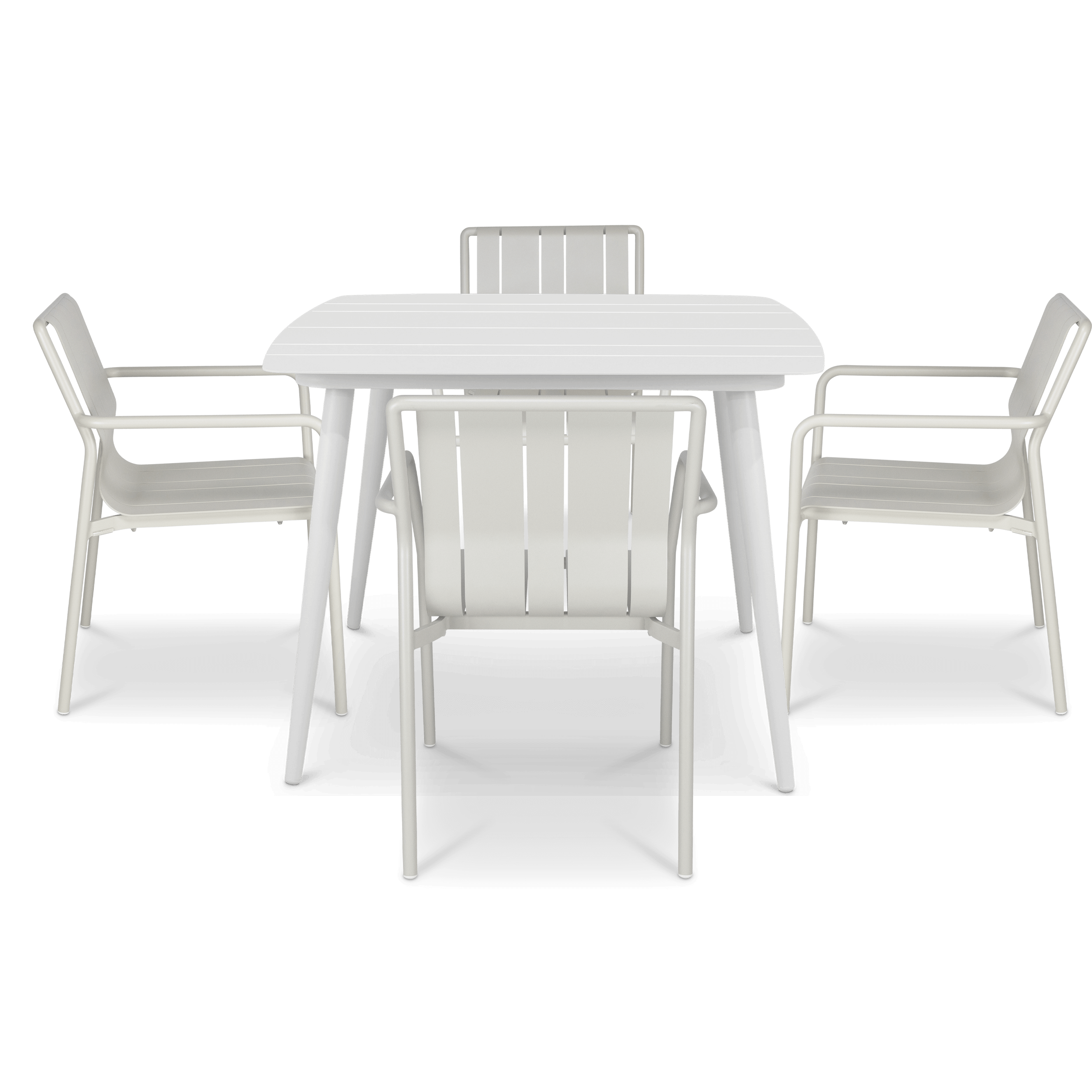 Amalfi Square 5 Piece Outdoor Setting in Arctic White with Aluminium Chairs