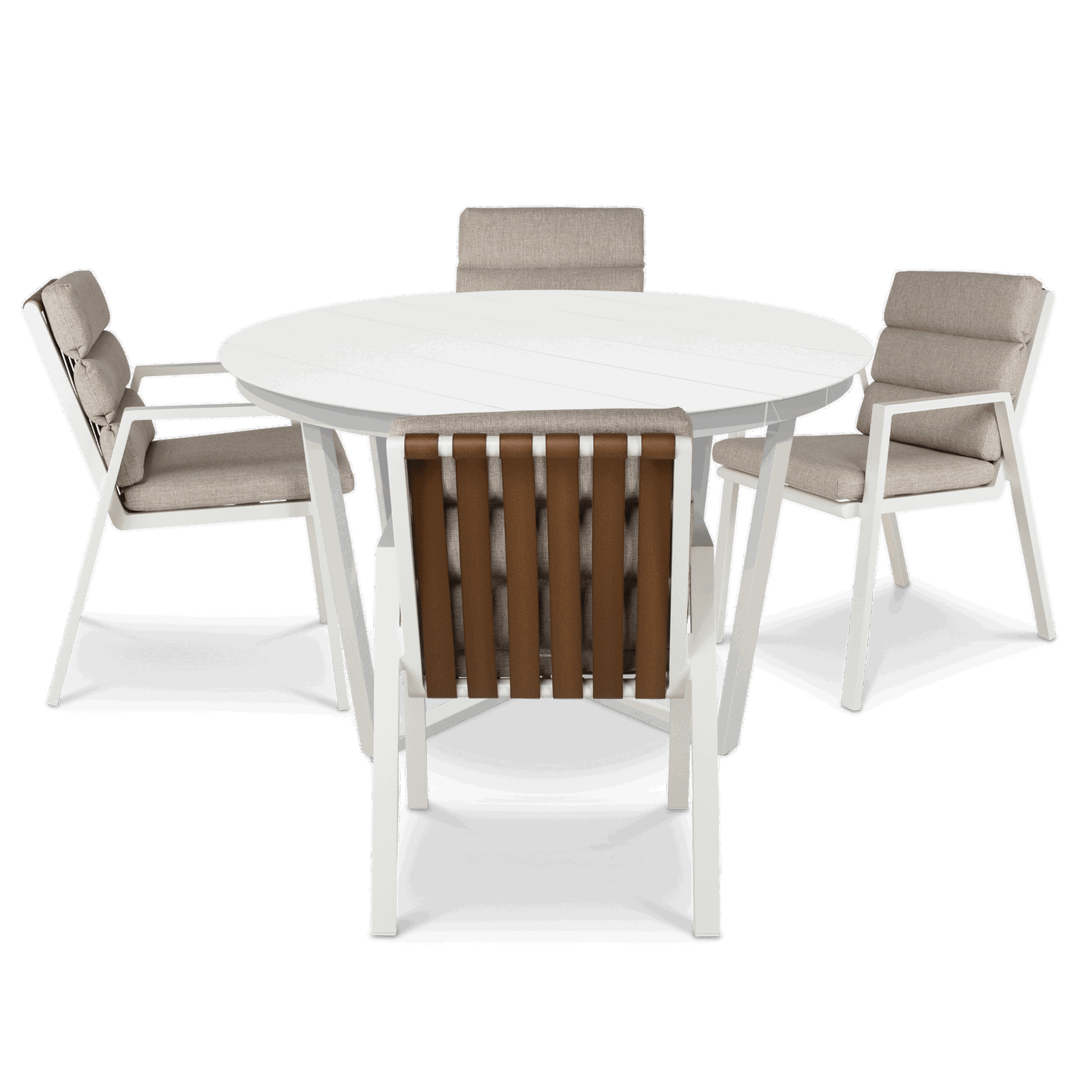 Amalfi Round 5 Piece Outdoor Setting with Aluminium Chairs - The Furniture Shack