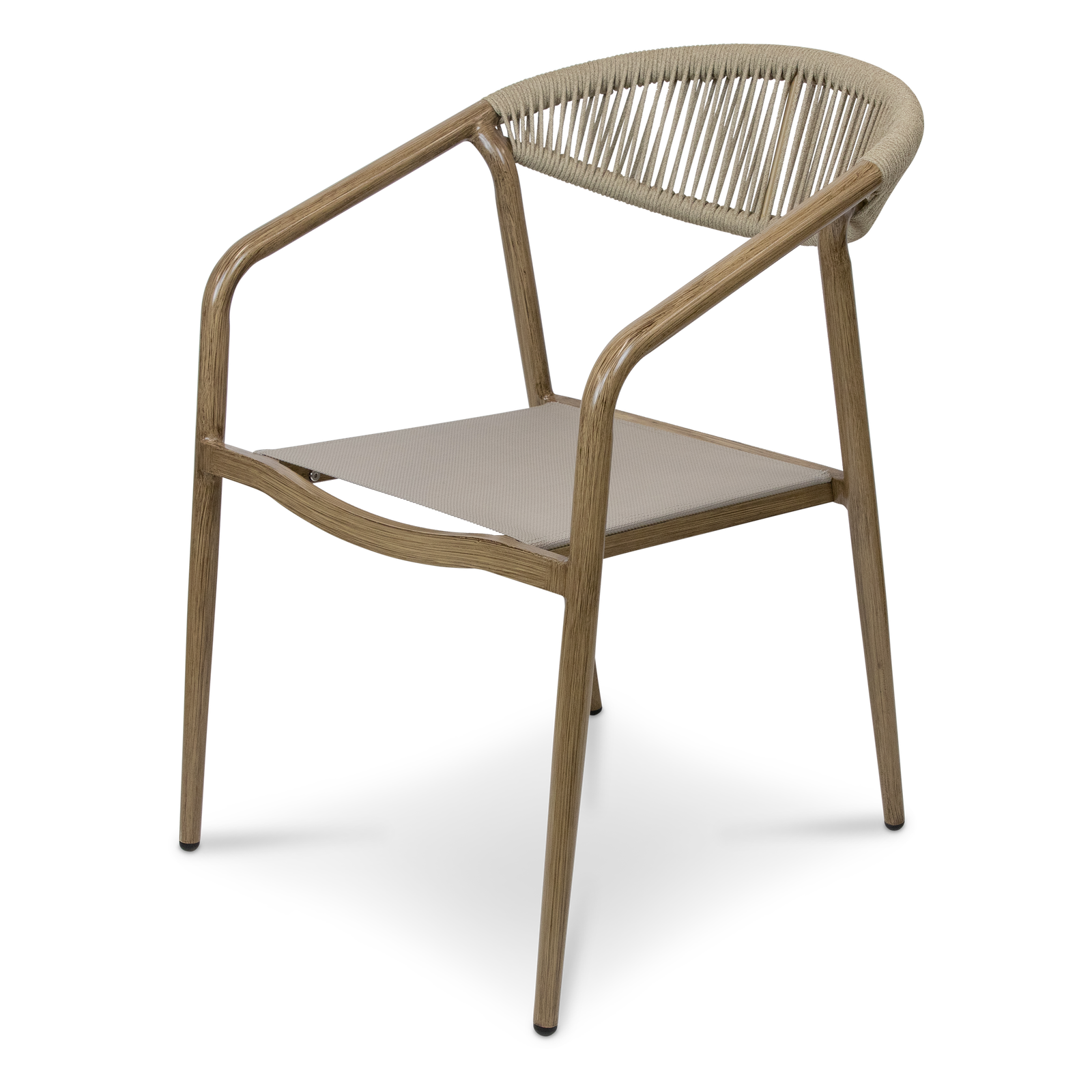 Amalfi Round 5 Piece Outdoor Setting with Rope Chairs - The Furniture Shack