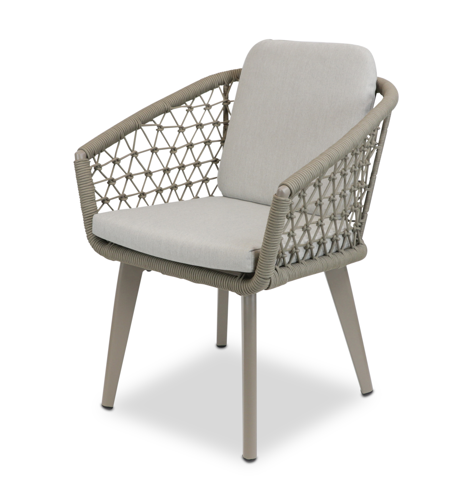 Bahamas Square 5 Piece Outdoor Setting in Gunmetal with Rope Chairs - The Furniture Shack
