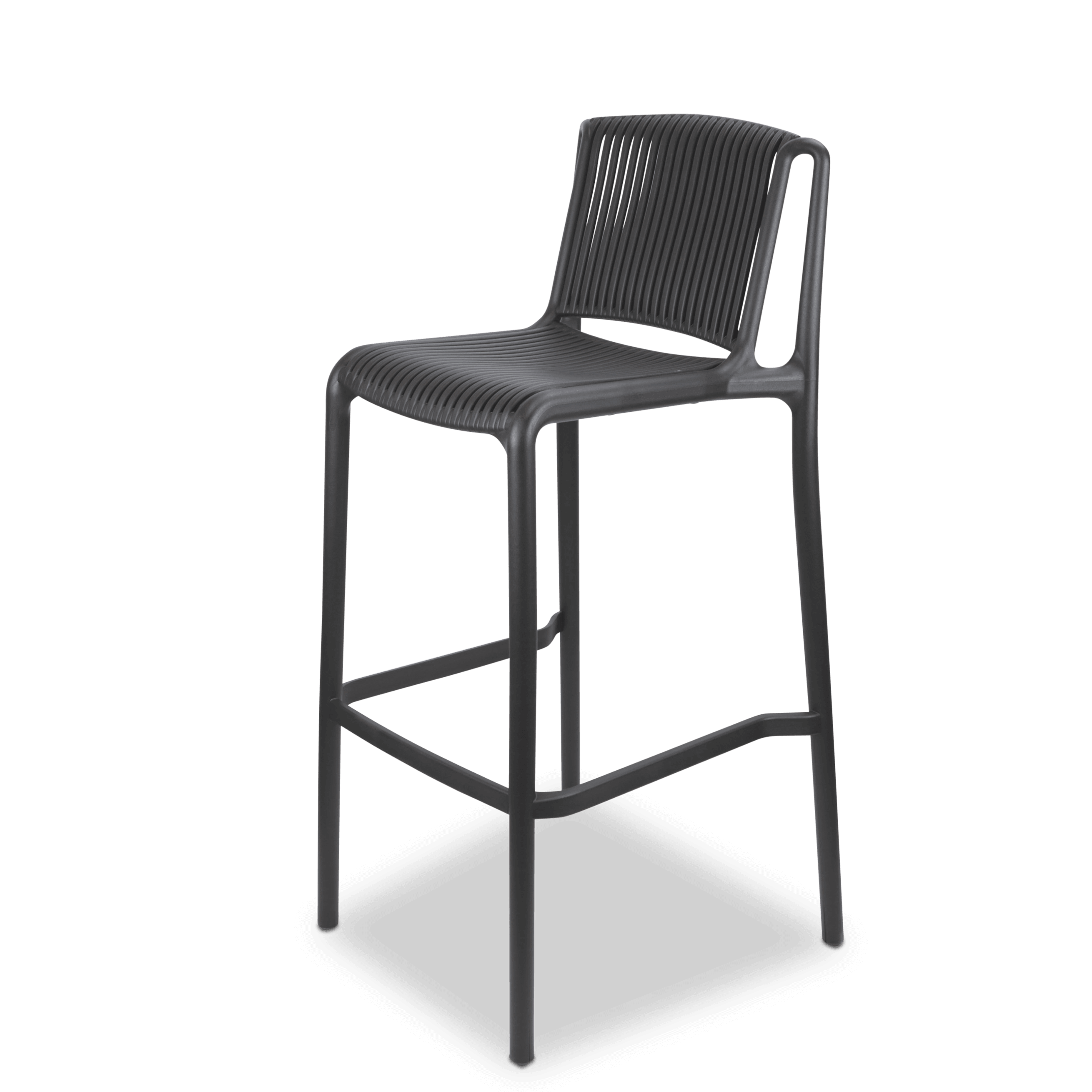 Paros UV Plastic Outdoor Bar Stool (PP) in Gunmetal