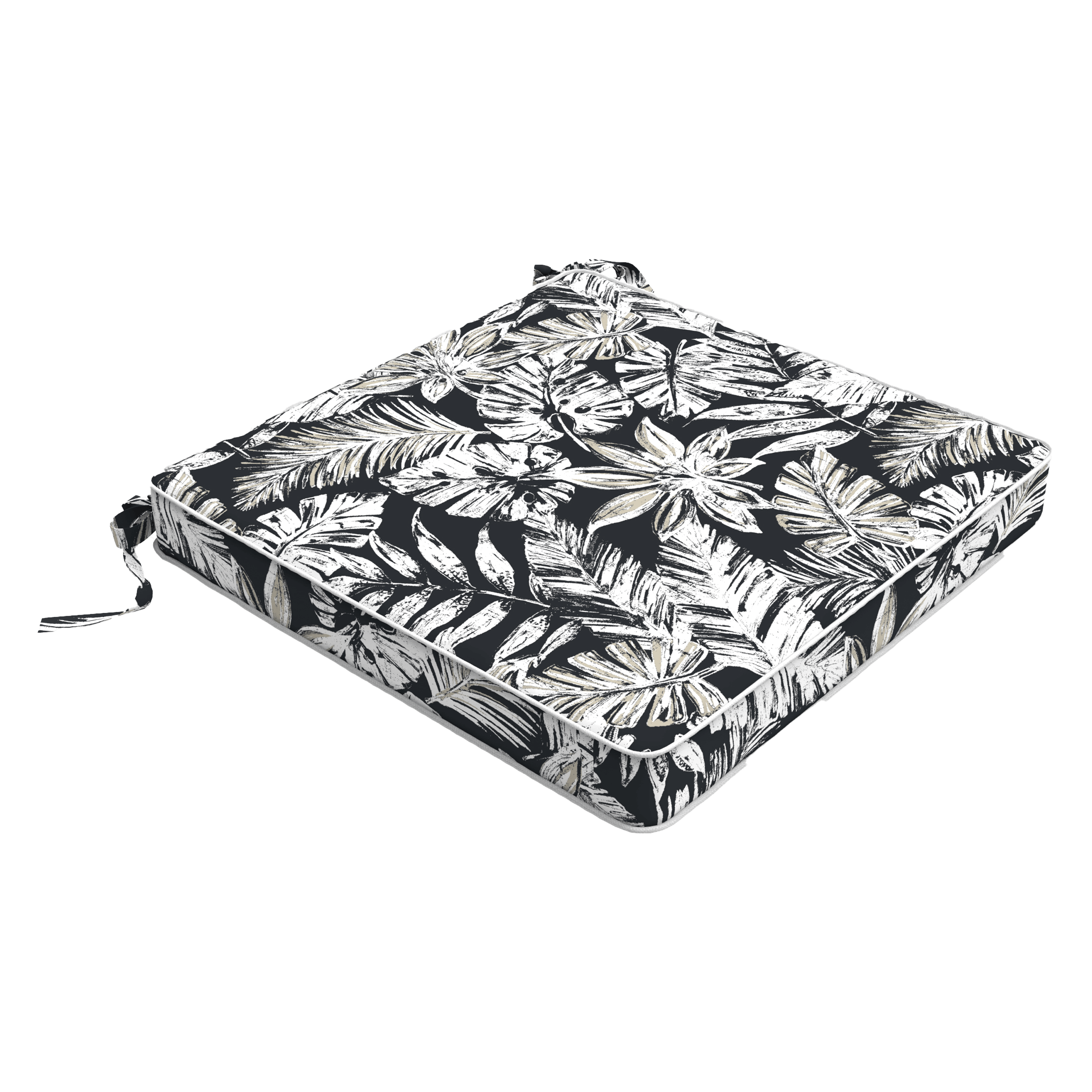 Tahiti Black Escape Square Outdoor Chair Pad - 43x43x4cm