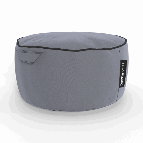 Byron Bay Indoor/Outdoor Ottoman in Black Check - The Furniture Shack