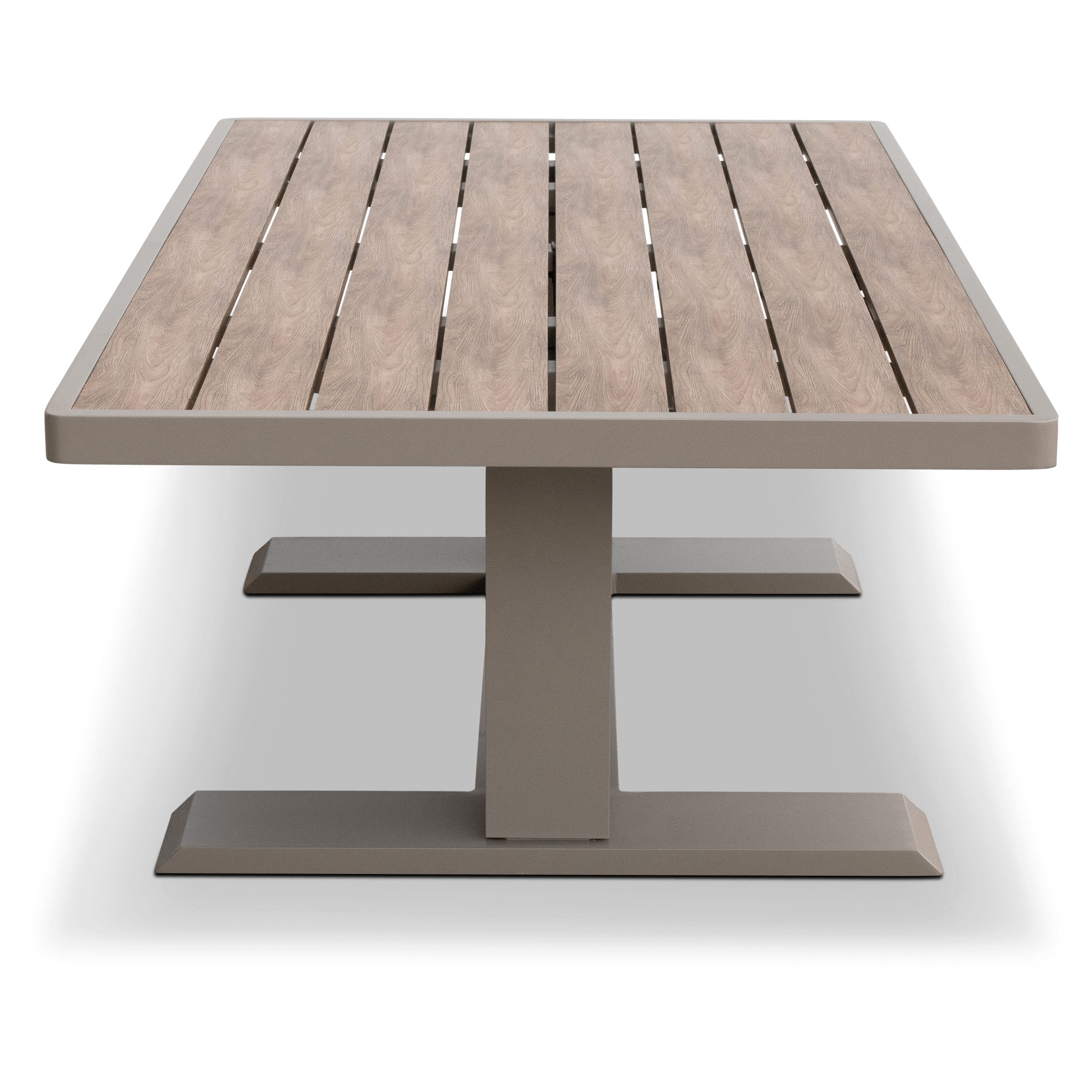 Aveiro Hybrid Adjustable Coffee Table in Taupe with Polywood Inset