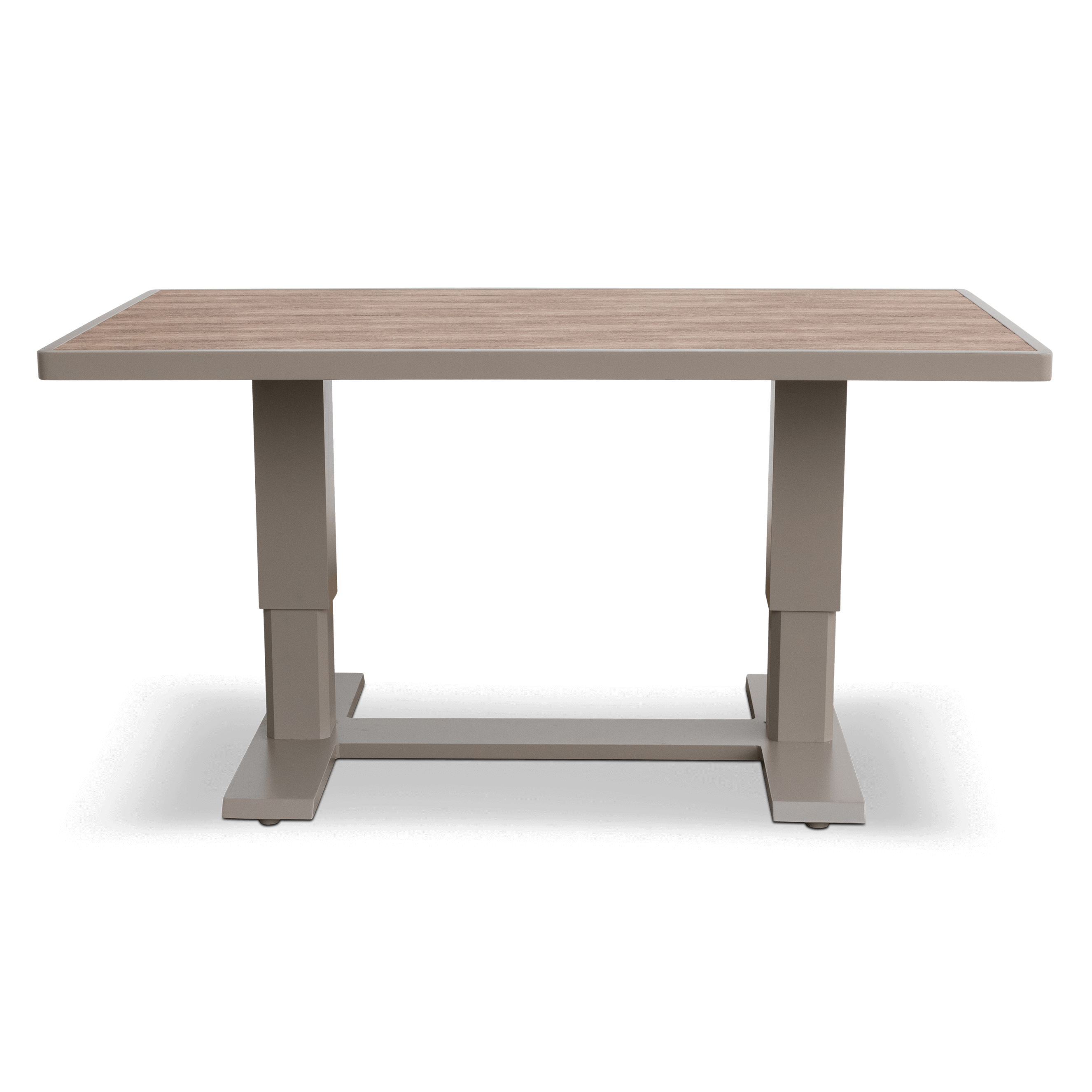 Aveiro Hybrid Adjustable Coffee Table in Taupe with Polywood Inset