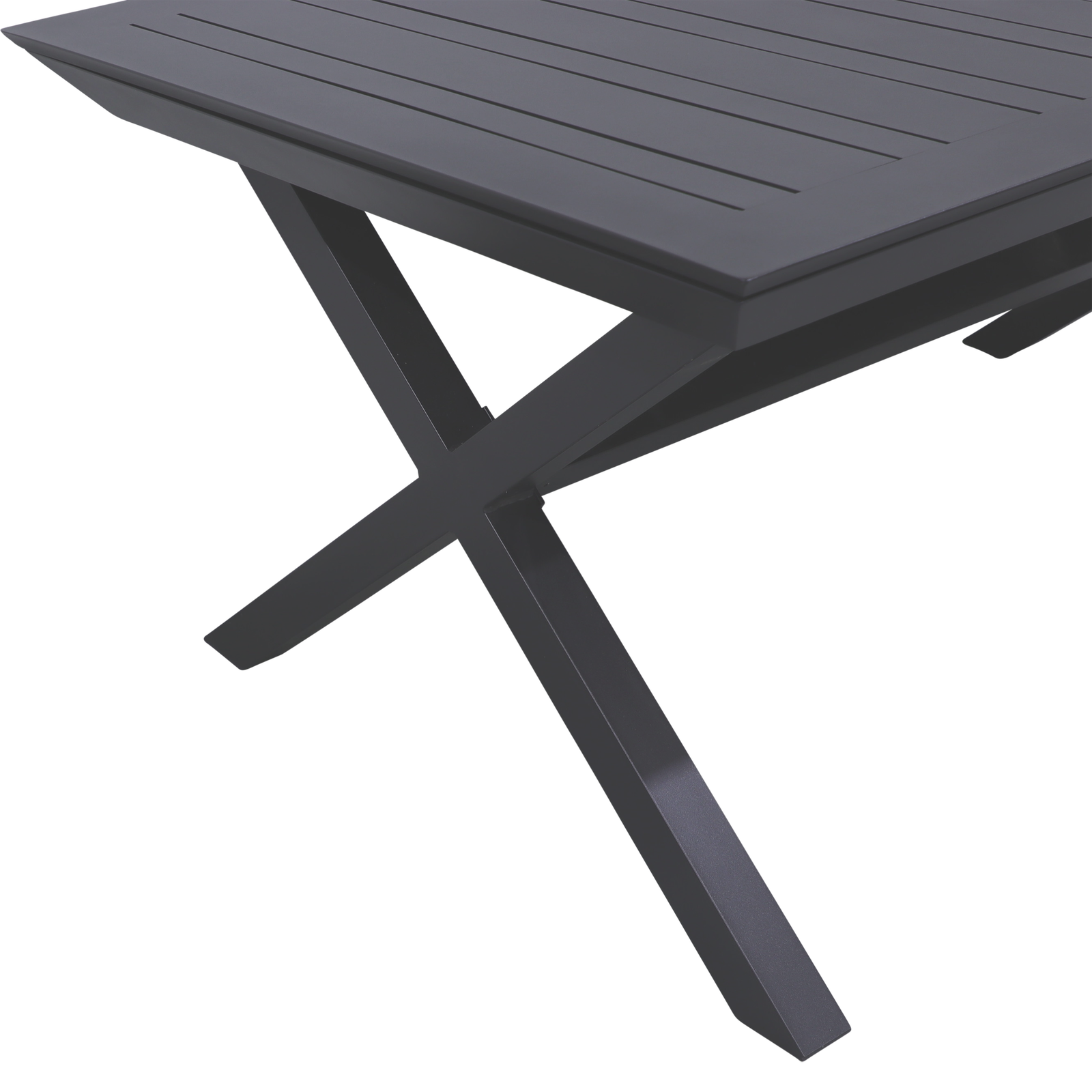 Caribbean Outdoor Extension Table in Gunmetal Aluminium - The Furniture Shack