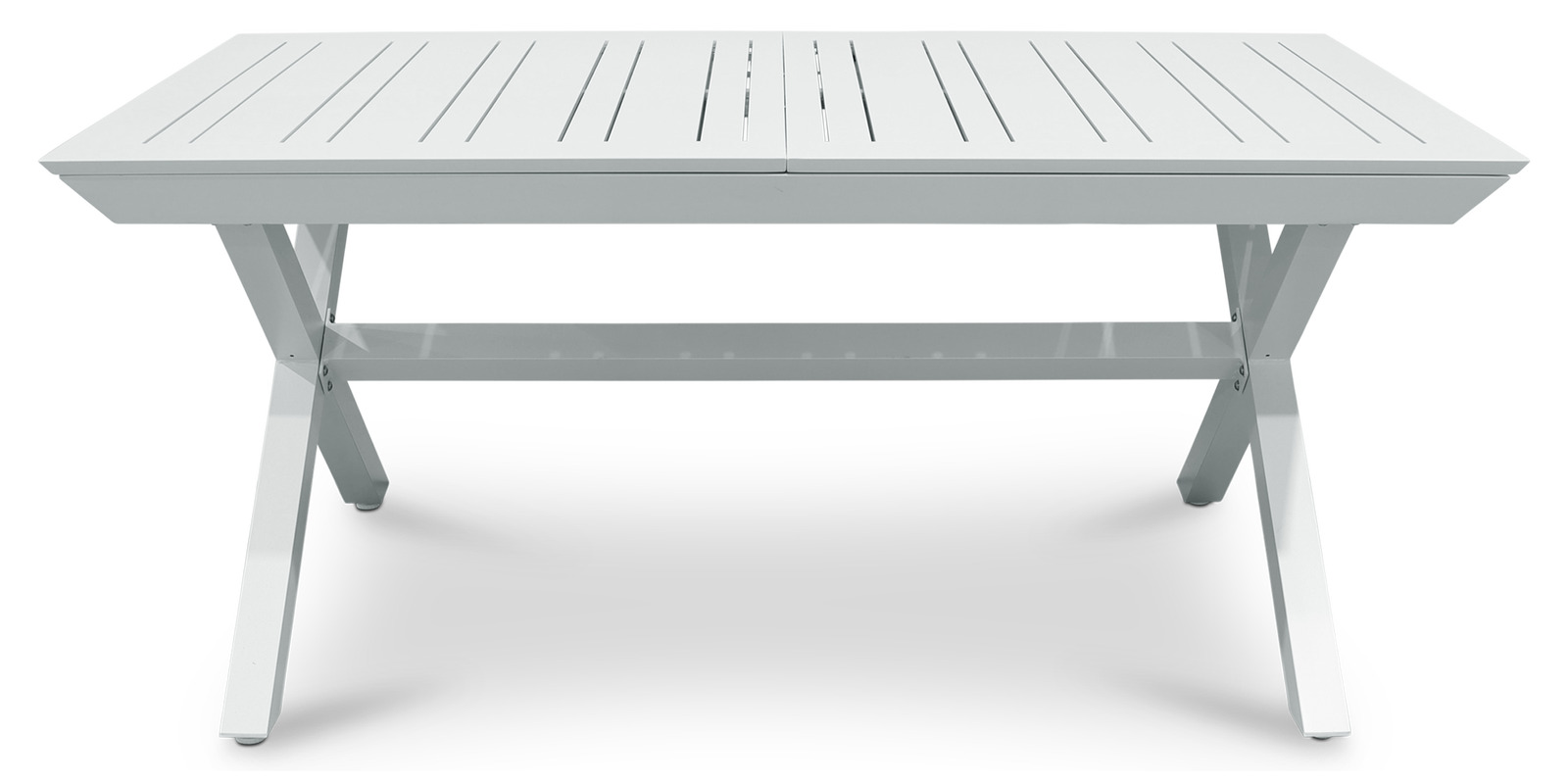 Caribbean Outdoor Extension Table in White Aluminium - The Furniture Shack
