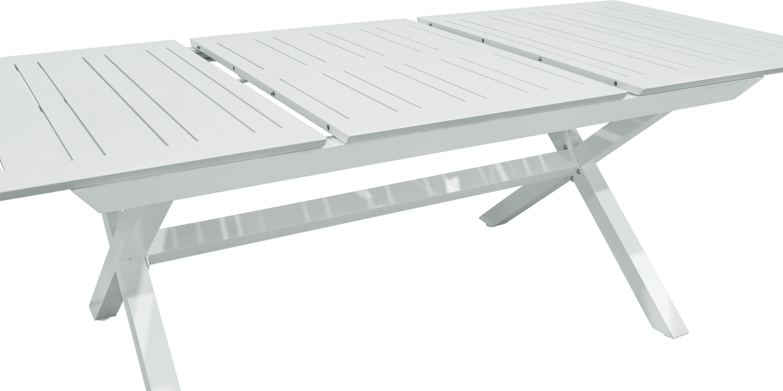 Caribbean Outdoor Extension Table in White Aluminium - The Furniture Shack