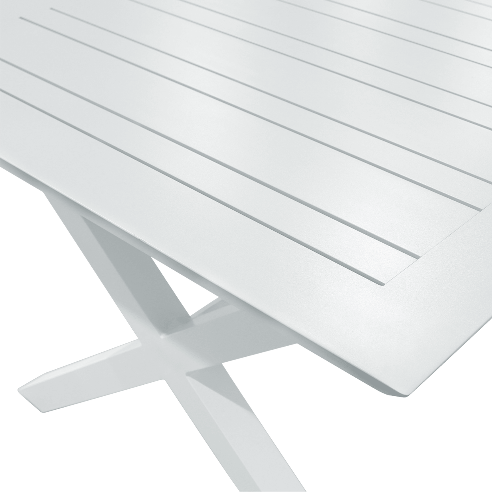 Caribbean Outdoor Extension Table in White Aluminium - The Furniture Shack