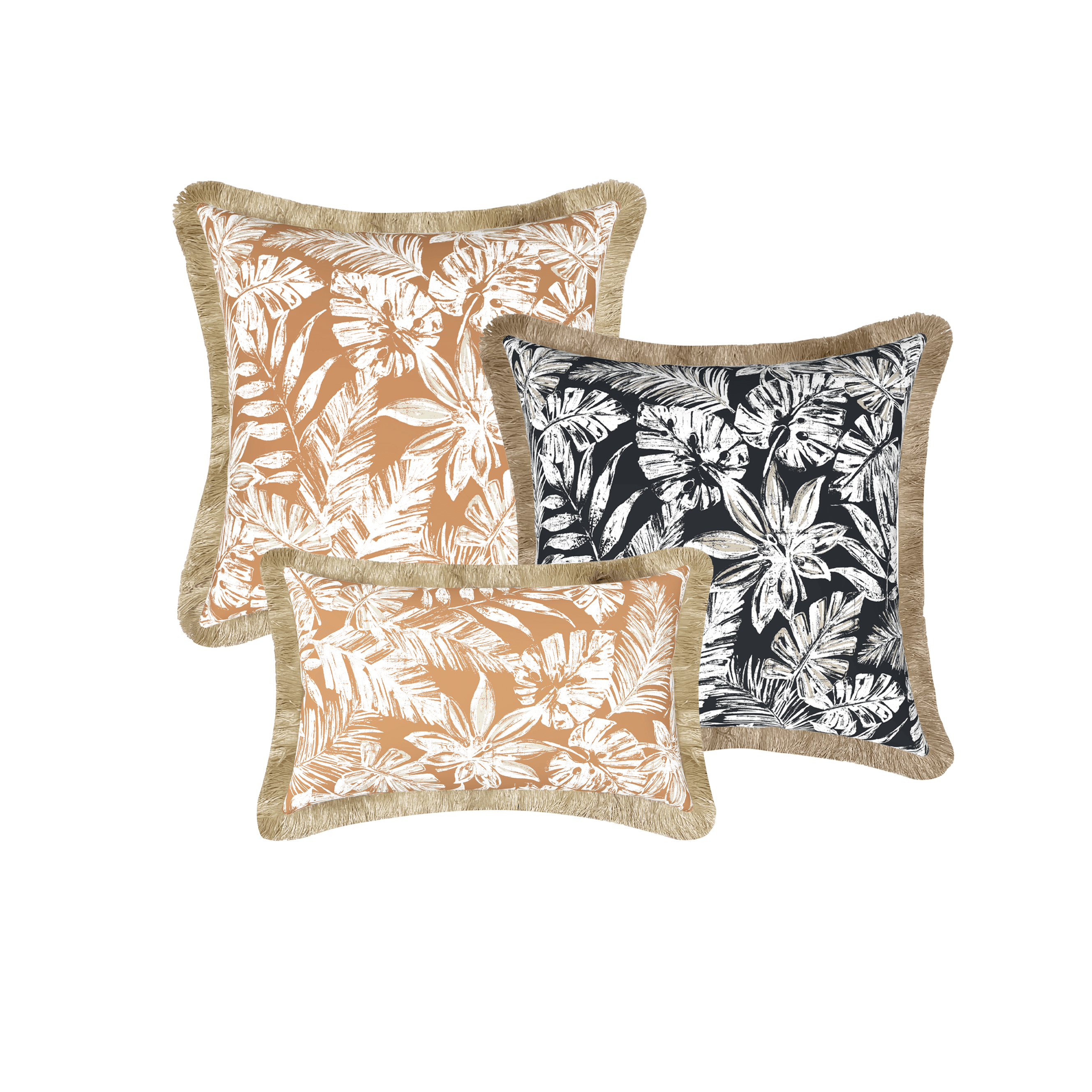 Tahiti Outdoor Cushions Stylist Selection - Clay Escape with Black 3pc