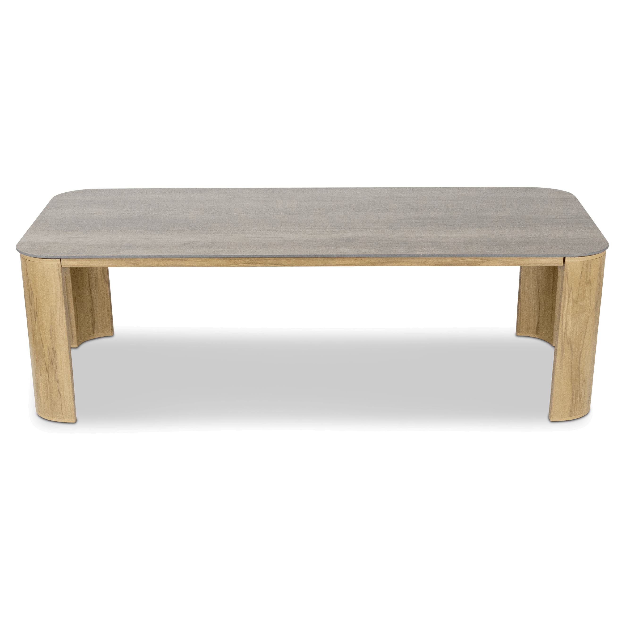 Eclipse Coffee Table with HPL Top and Teak Finish Aluminium Frame