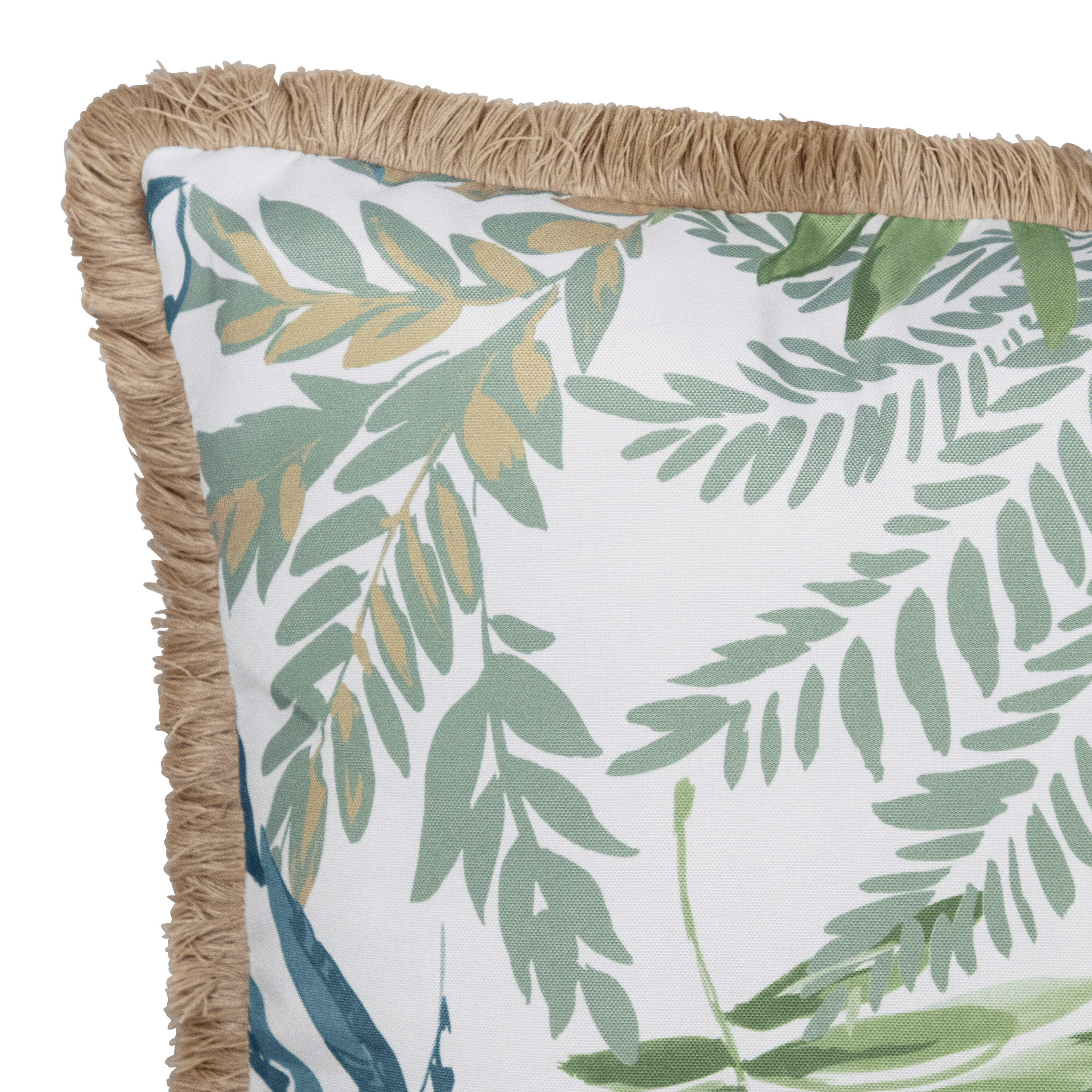 Tahiti Evergreen - 30x50cm Fringed Outdoor Cushion