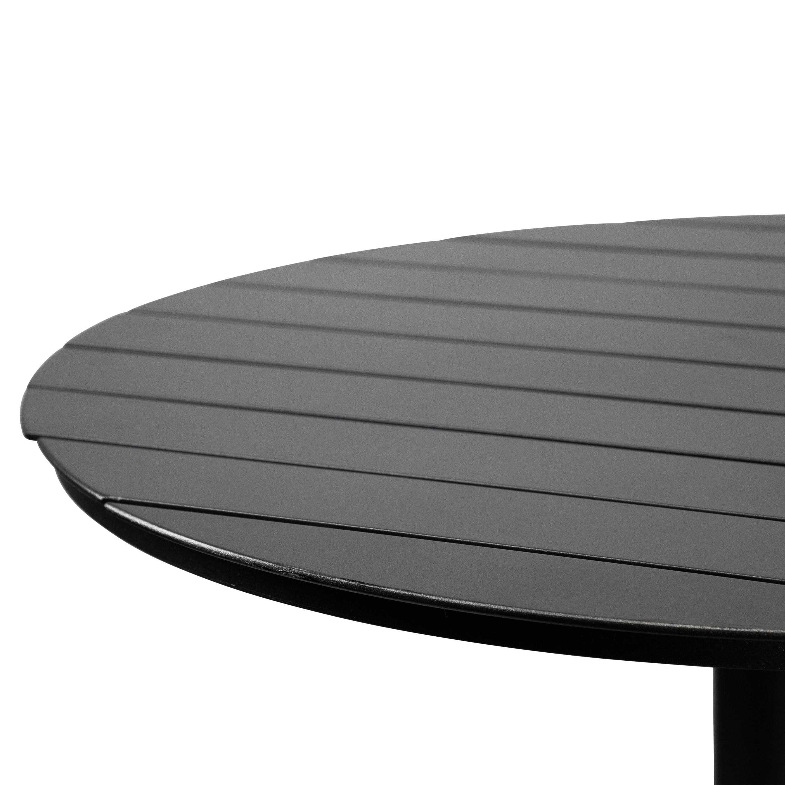Cafe Collection Round Dining Table in Aluminium and Steel Base in Gunmetal