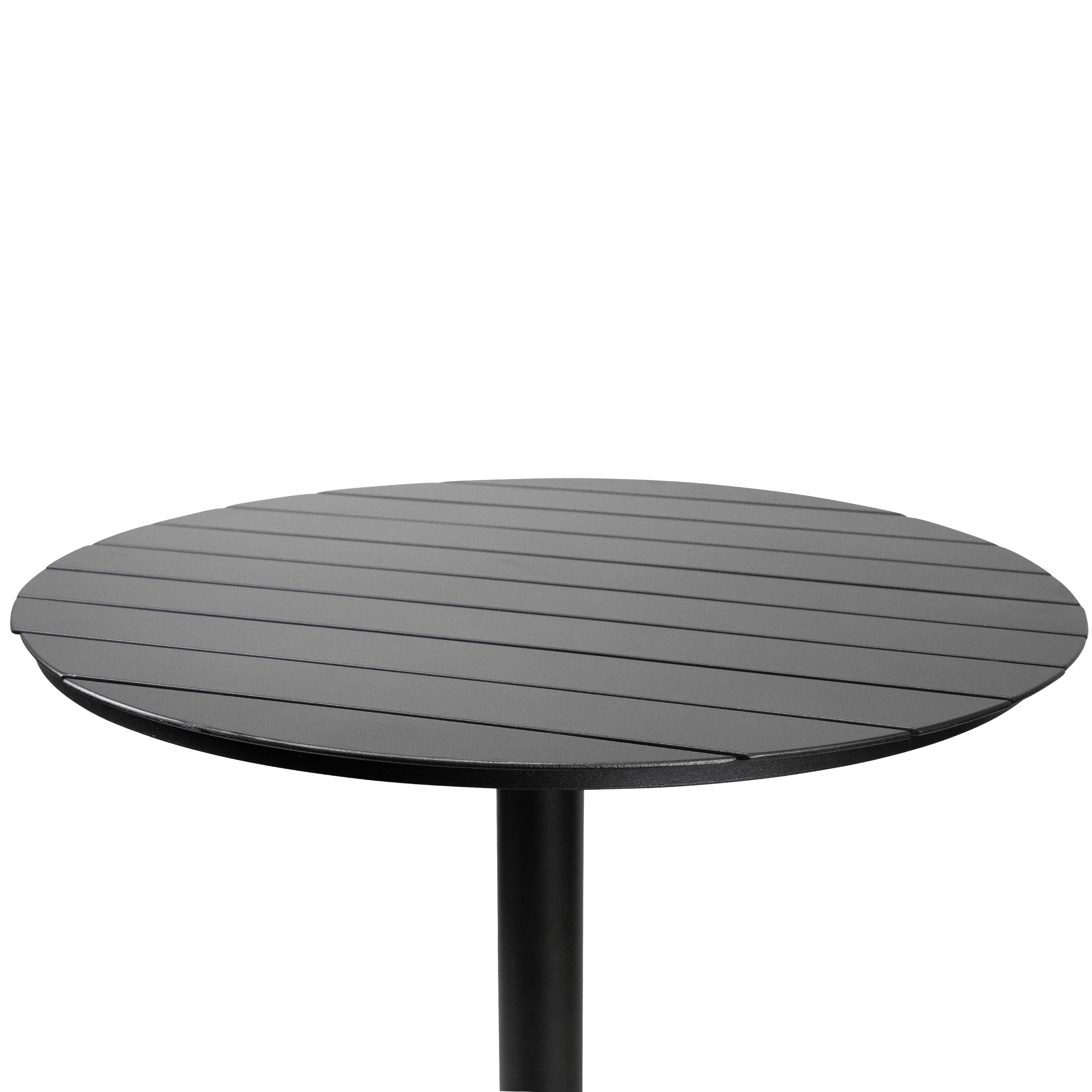 Cafe Collection Round Bar Table in Aluminium and Steel Base in Gunmetal Grey