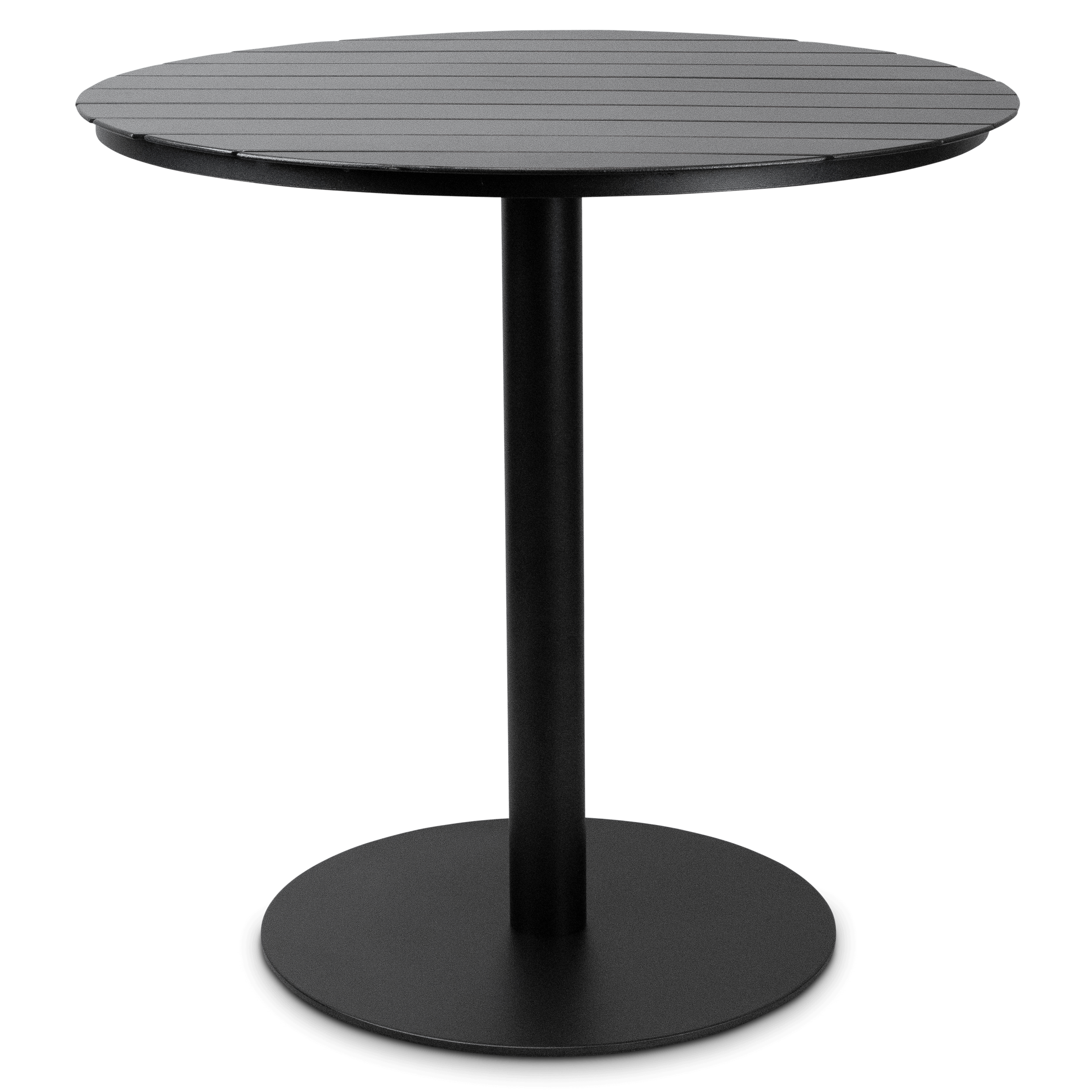 Cafe Collection Round Dining Table in Aluminium and Steel Base in Gunmetal