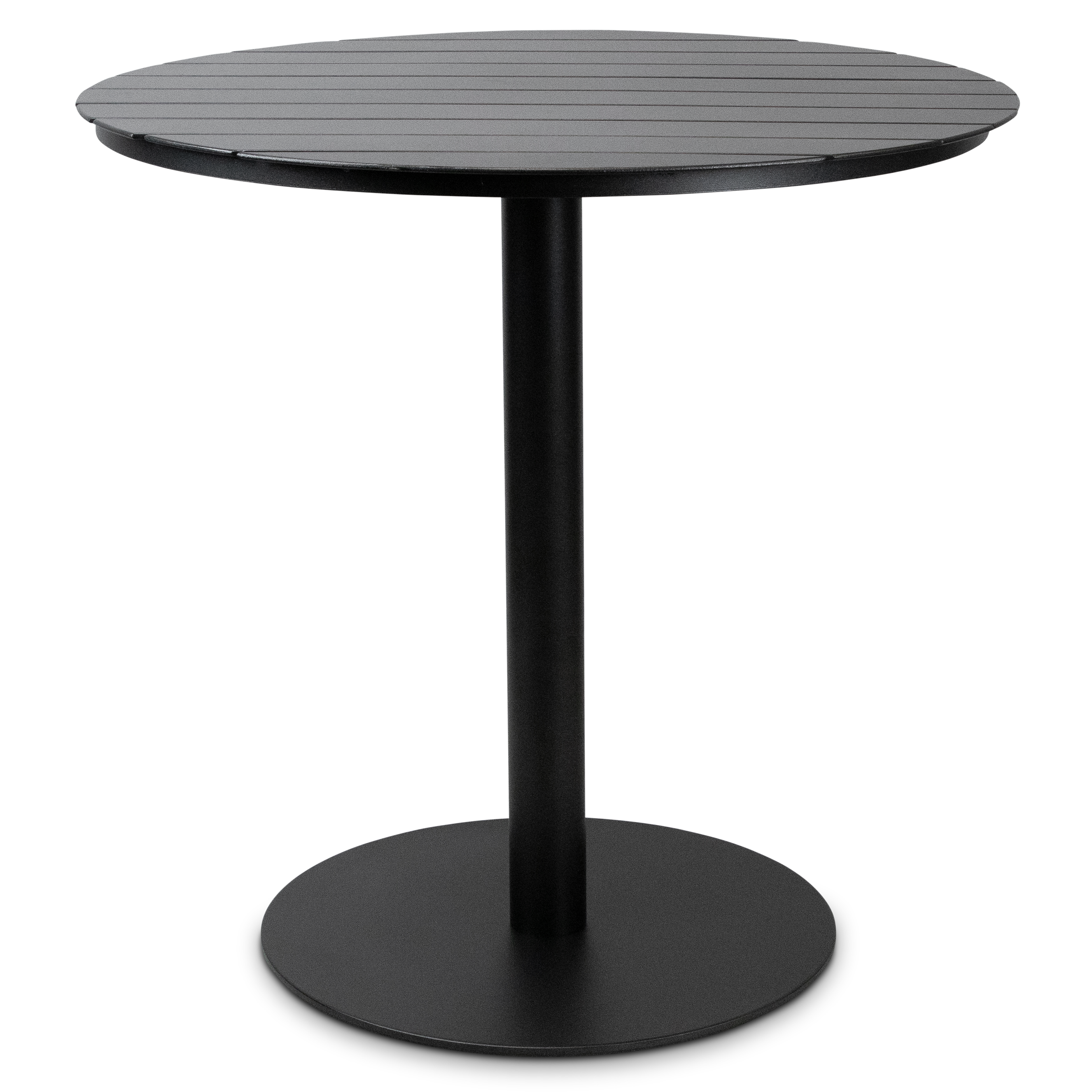 Cafe Collection Round 3pc Dining Suite in Gunmetal with UV Plastic Chairs (PP)