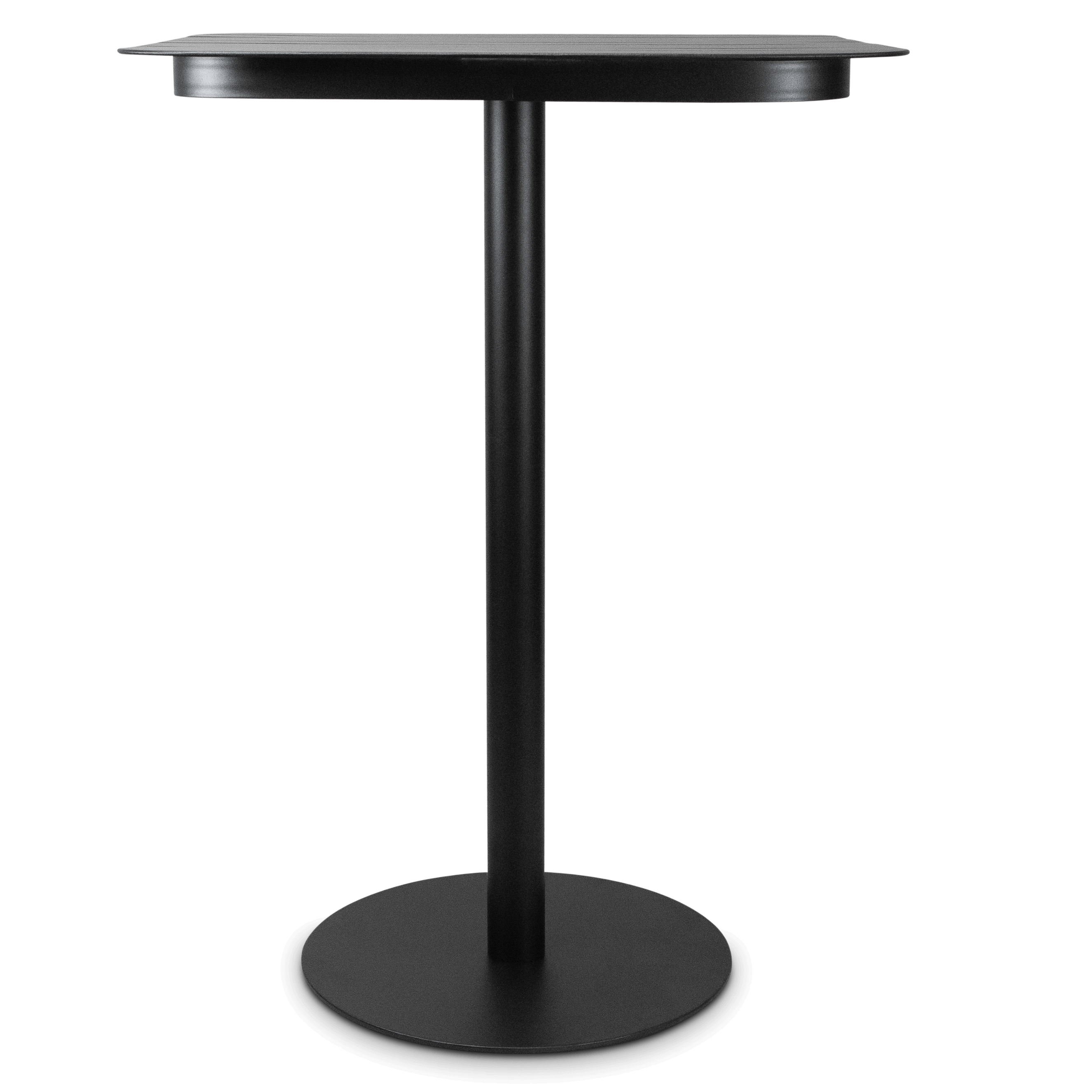 Cafe Collection Square Bar Table in Aluminium and Steel Base in Gunmetal Grey