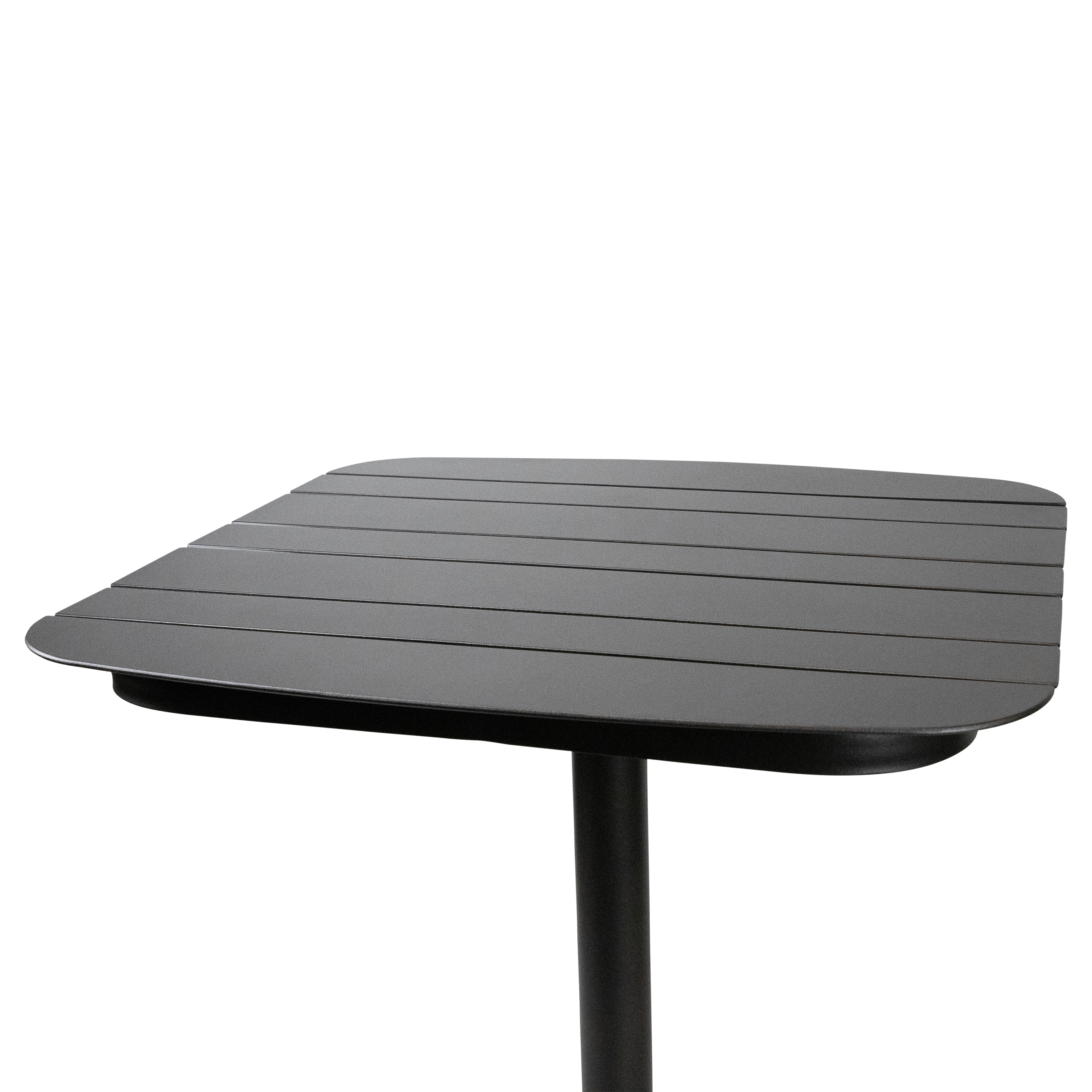 Cafe Collection Square Dining Table in Aluminium and Steel Base in Gunmetal