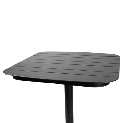 Cafe Collection Square Dining Table in Aluminium and Steel Base in Gunmetal