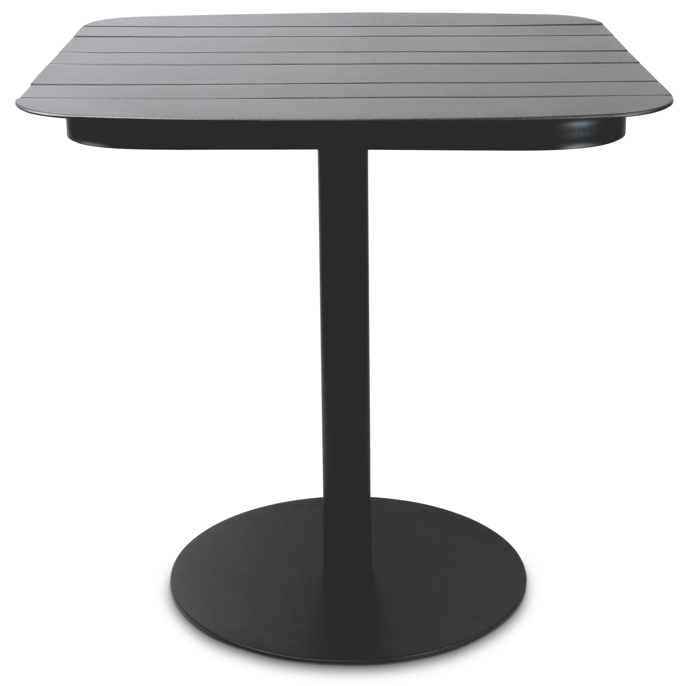 Cafe Collection Square Dining Table in Aluminium and Steel Base in Gunmetal