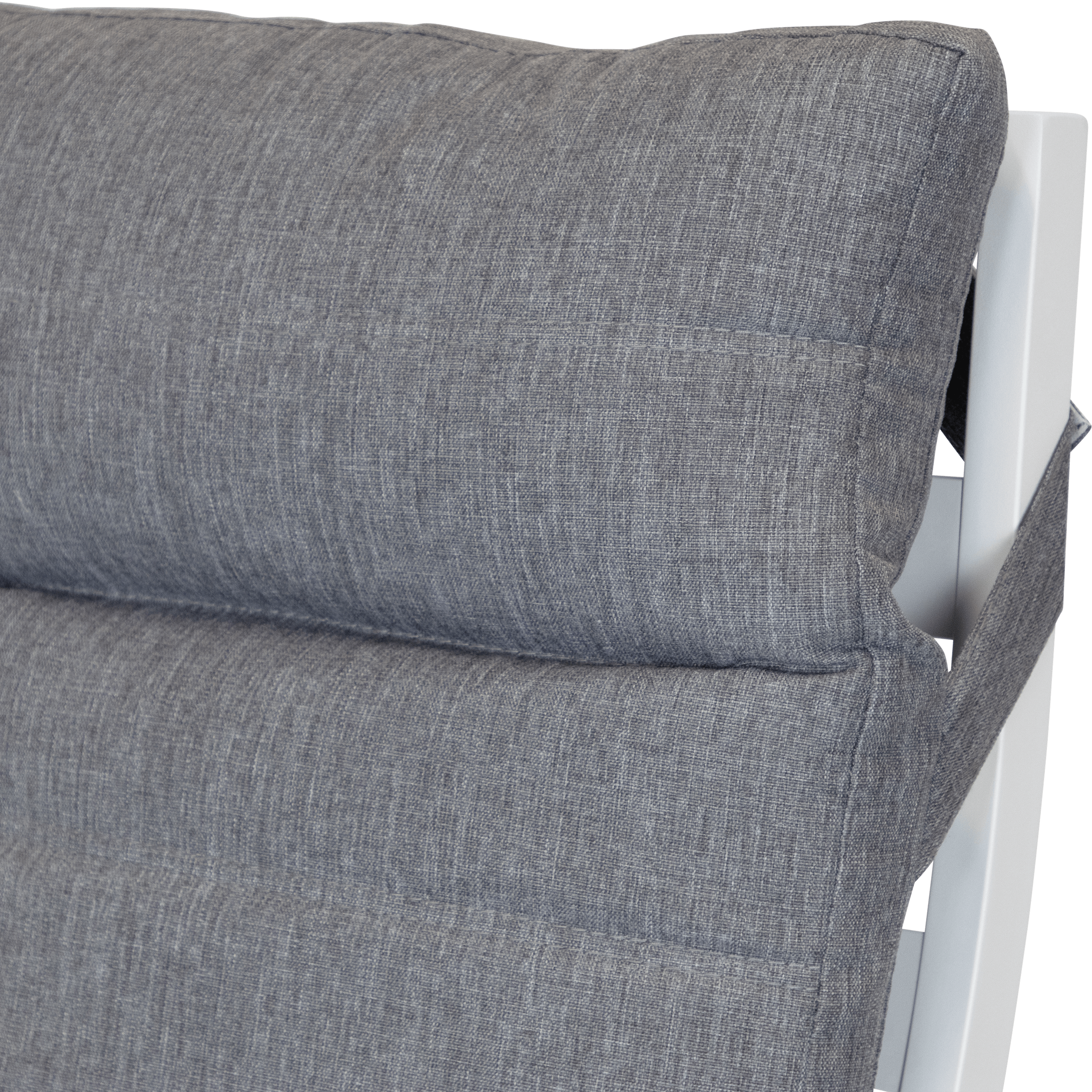 San Sebastian Reclining Dining Chair in Arctic White and Platinum Olefin Cushions