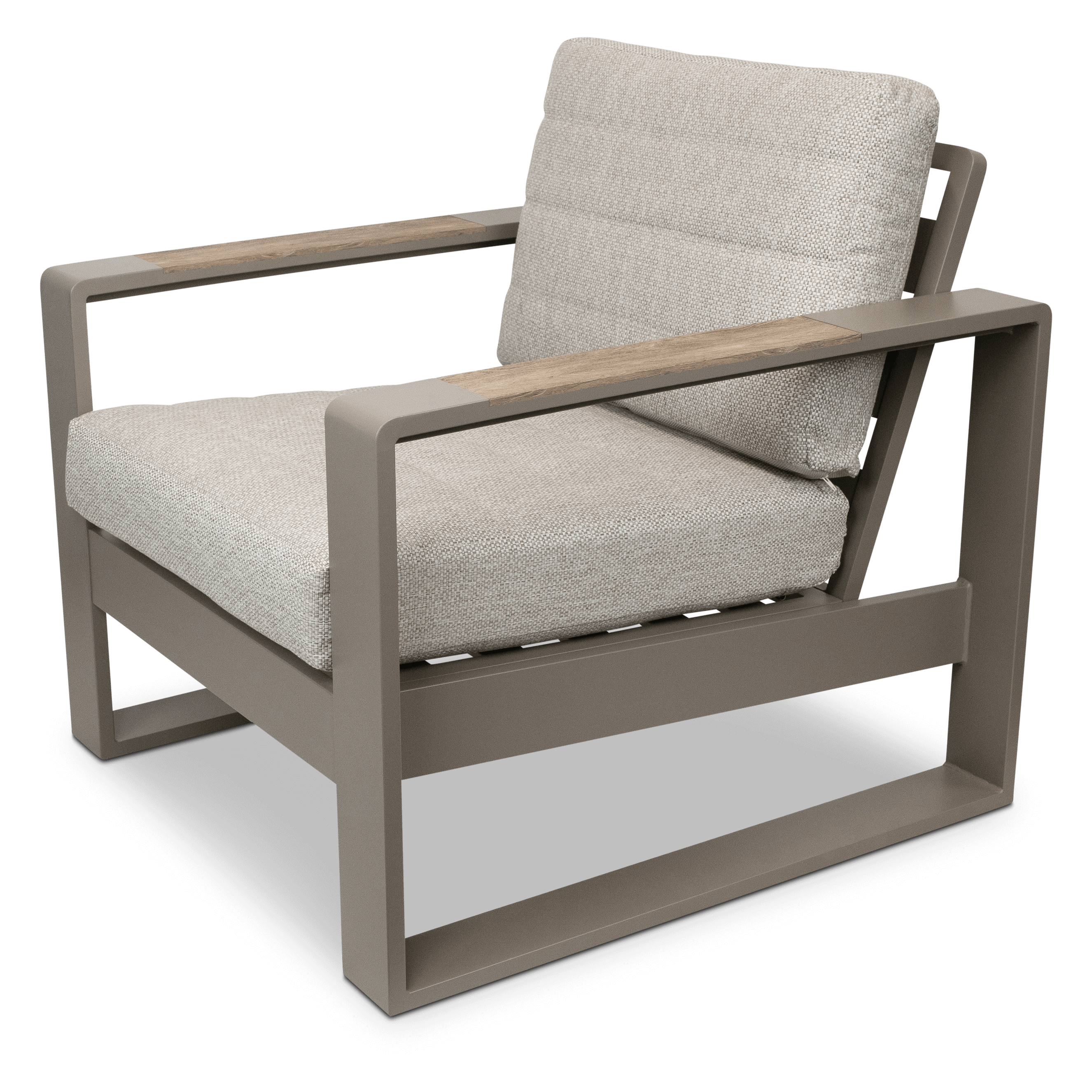 Positano 5 piece lounge in Taupe with Polywood Inset with Aveiro Adjustable Height Coffee Table