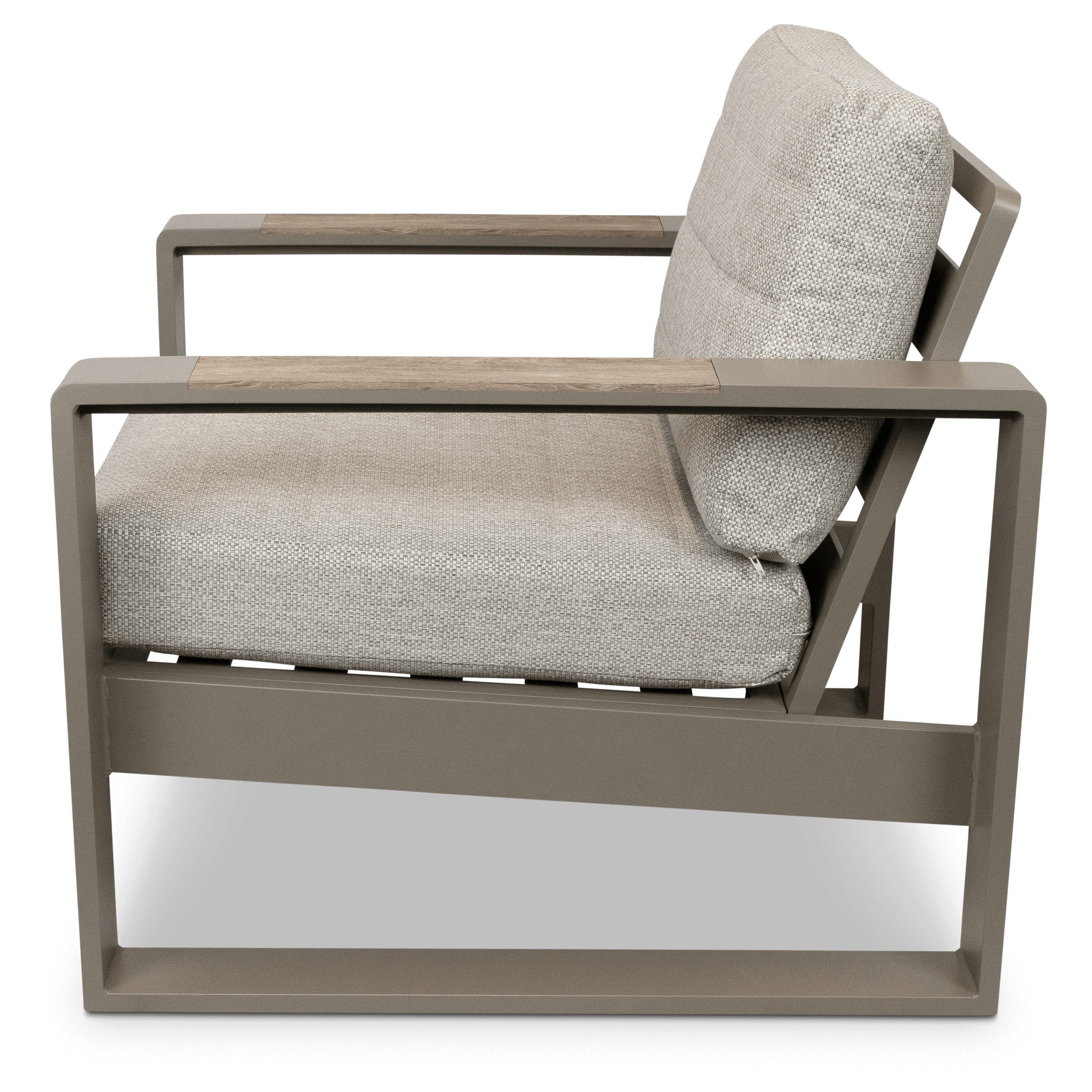 Positano 5 piece lounge in Taupe with Polywood Inset with Aveiro Adjustable Height Coffee Table