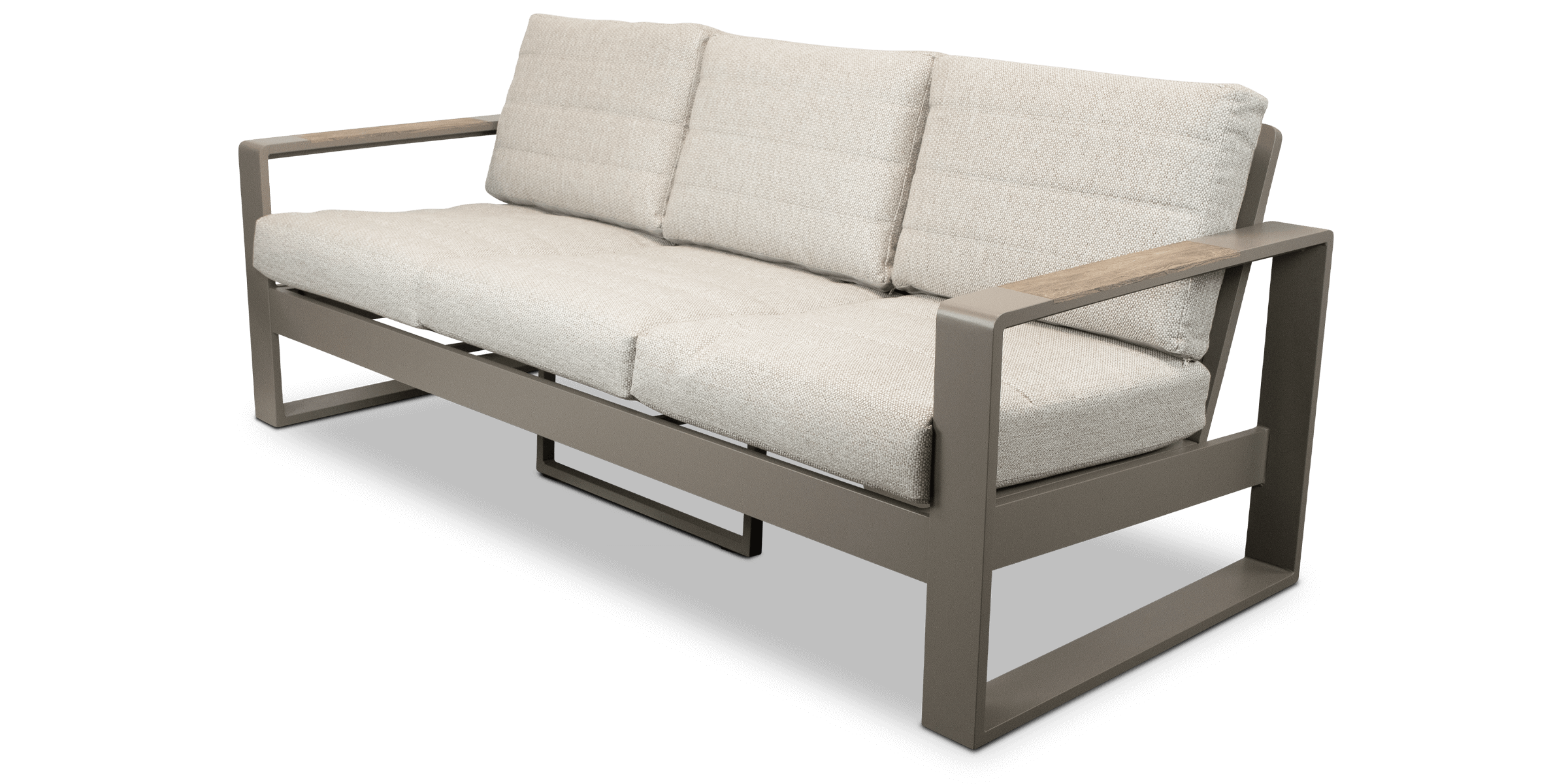 Positano 5 piece lounge in Taupe with Polywood Inset with Aveiro Adjustable Height Coffee Table