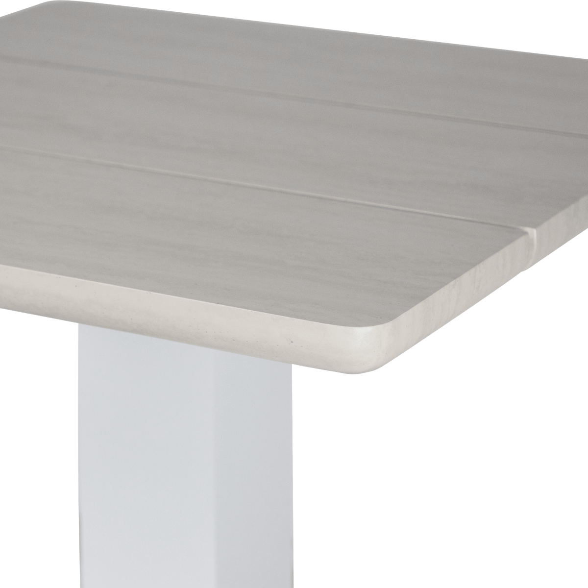 Georgia Adjustable Side Table in Arctic White Aluminium with Timber Look Top