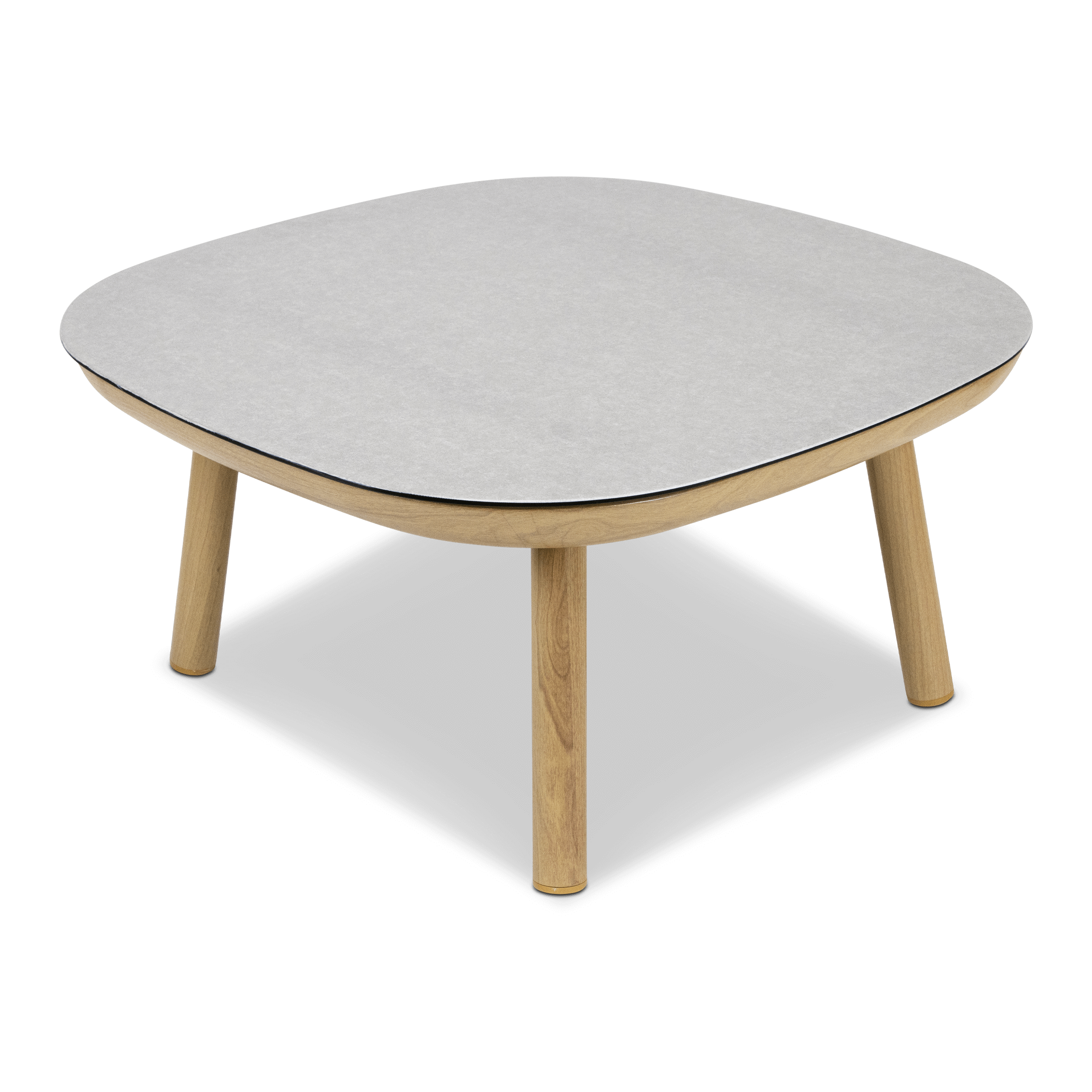 *END OF LINE - FLOOR STOCK DISPLAYS ONLY LEFT* Siesta Side Table with Stone Finish Glass Top and Aluminium Frame