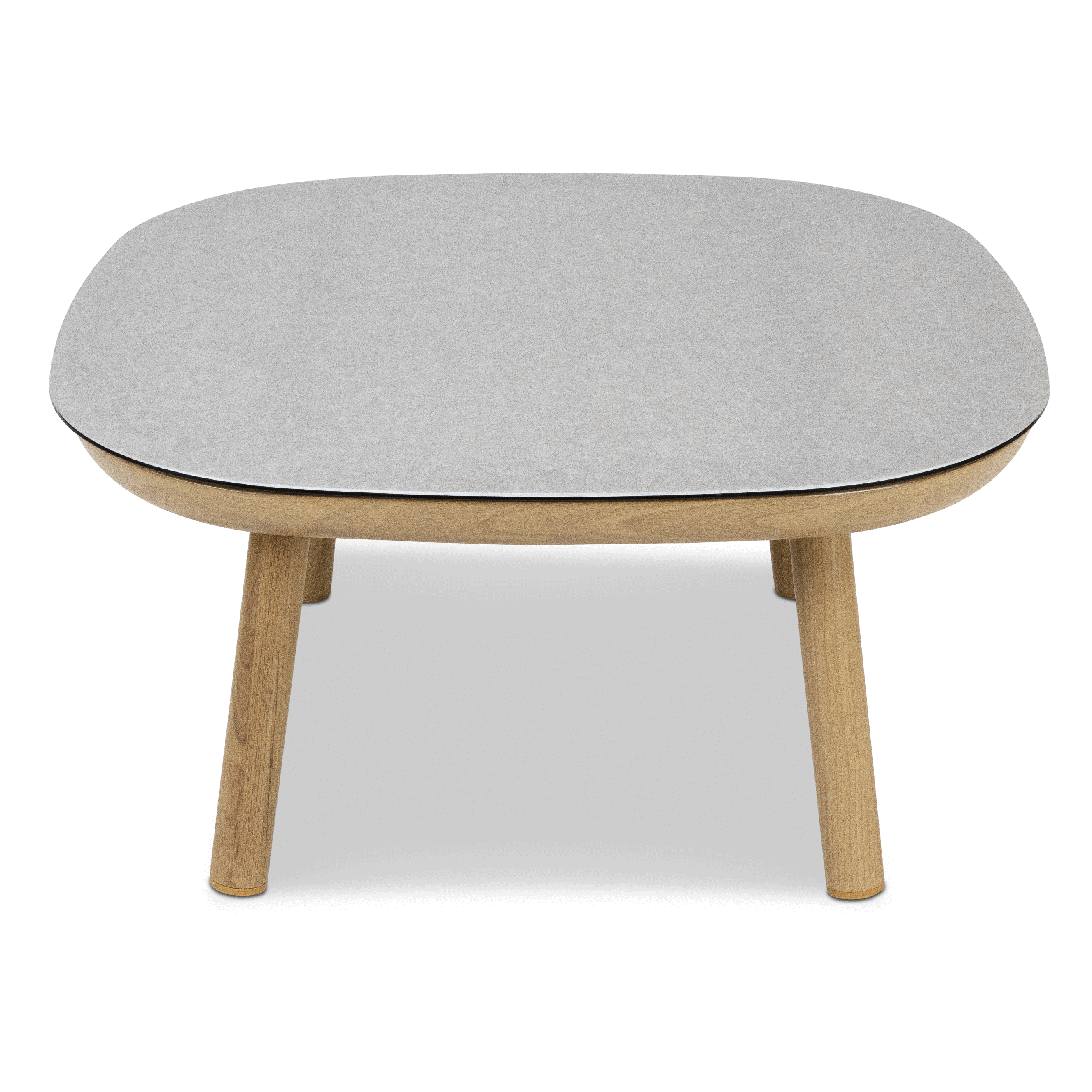 *END OF LINE - FLOOR STOCK DISPLAYS ONLY LEFT* Siesta Side Table with Stone Finish Glass Top and Aluminium Frame