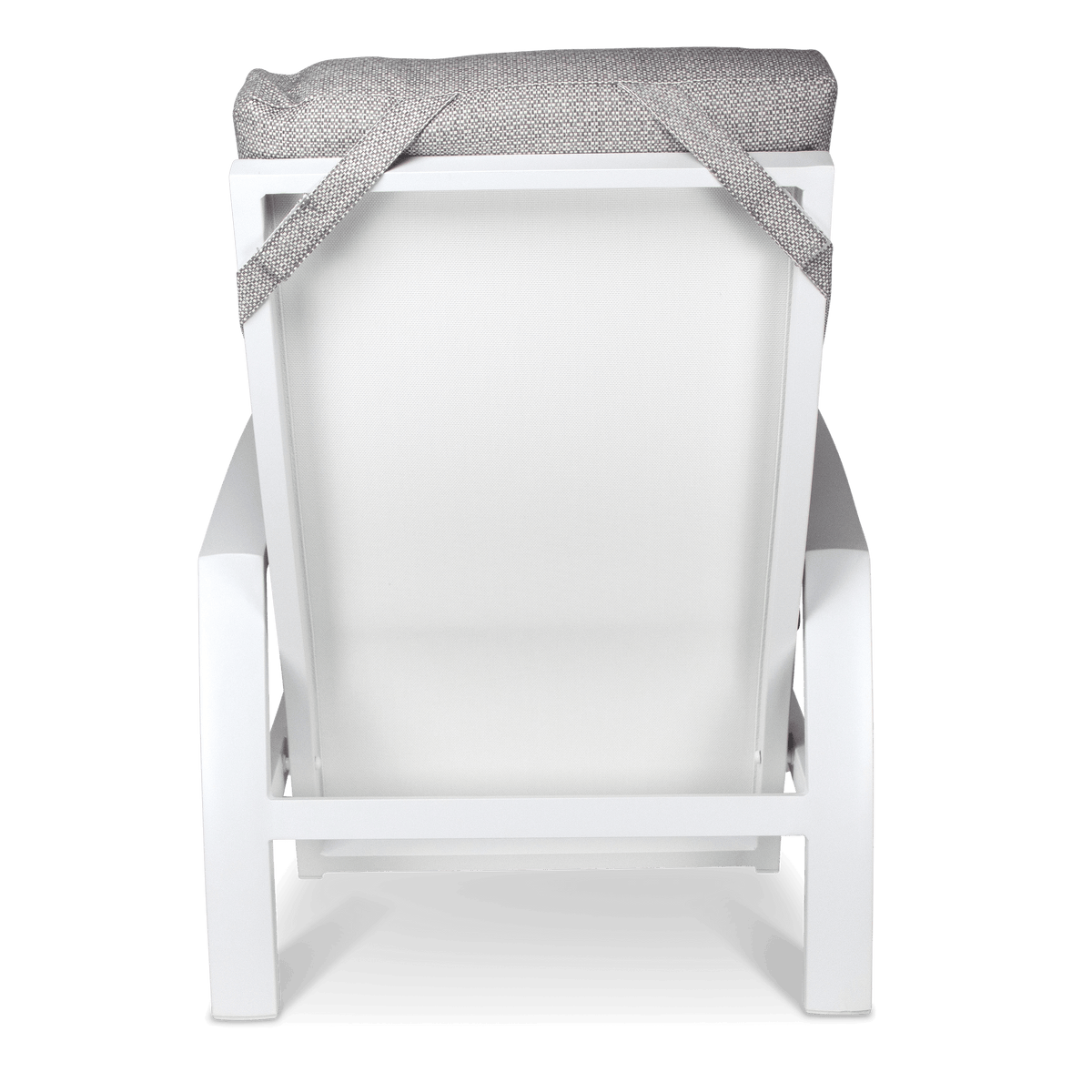 Georgia Reclining Armchair in Arctic White Aluminium with Ash Spun Polyester Cushions