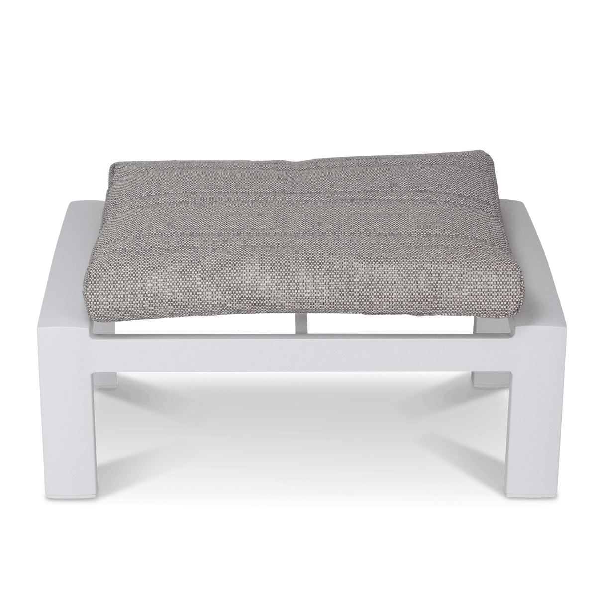 Georgia Footstool in Arctic White Aluminium with Ash Spun Polyester Cushions