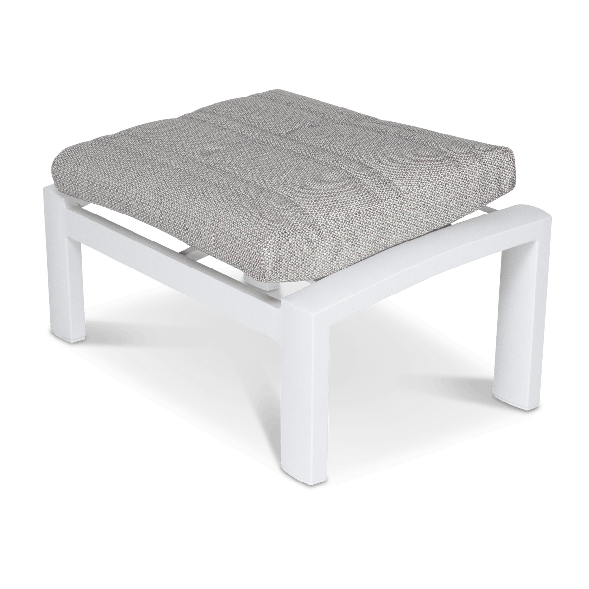 Georgia Footstool in Arctic White Aluminium with Ash Spun Polyester Cushions