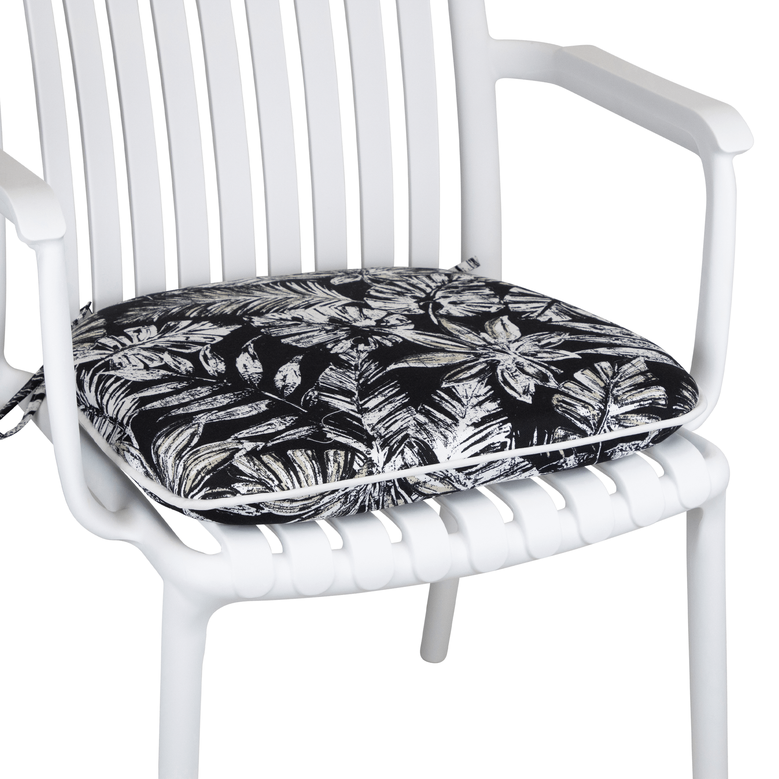 Tahiti Black Escape Rounded Outdoor Chair Pad - 40x42x5cm