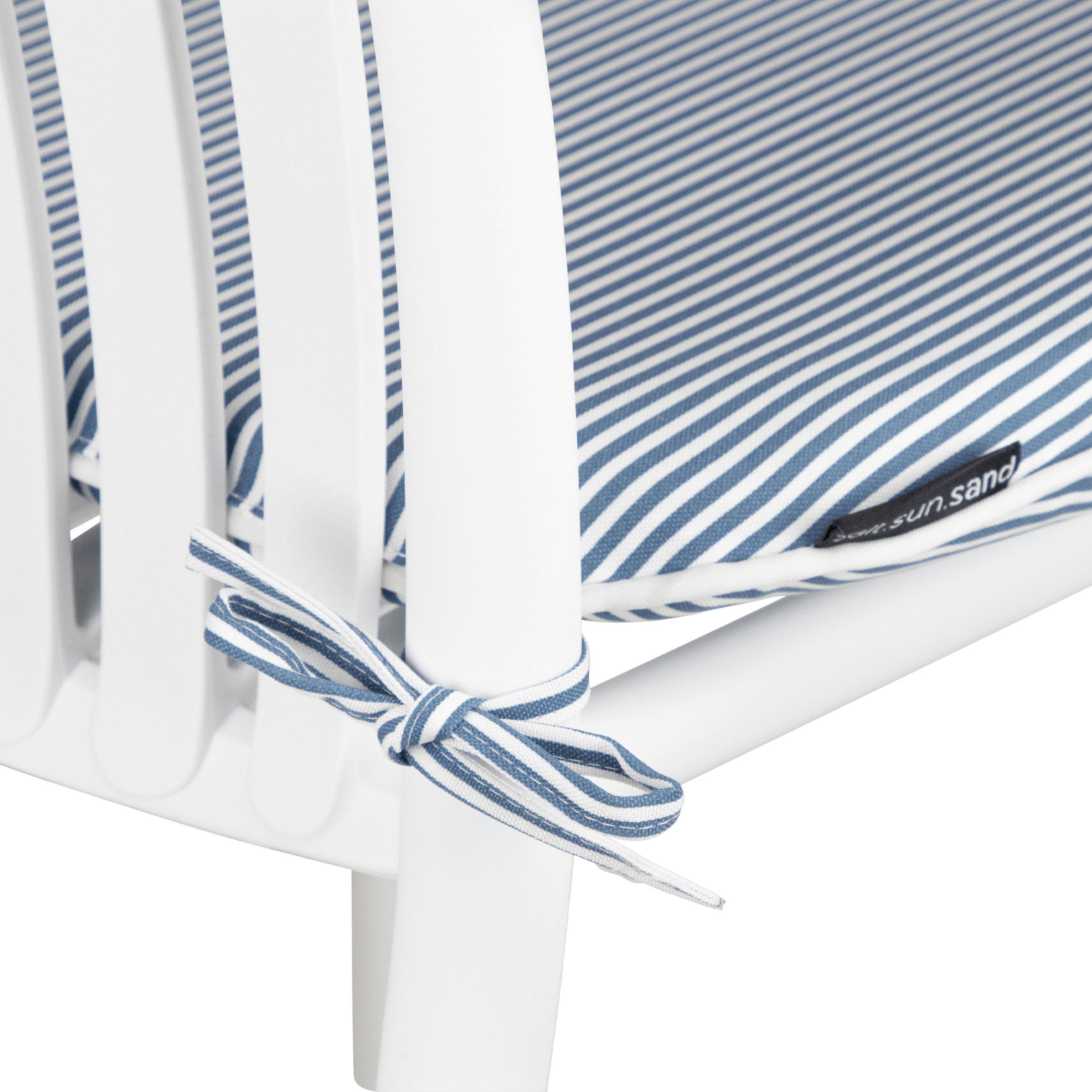Tahiti Marine Stripe Rounded Outdoor Chair Pad - 40x42x5cm