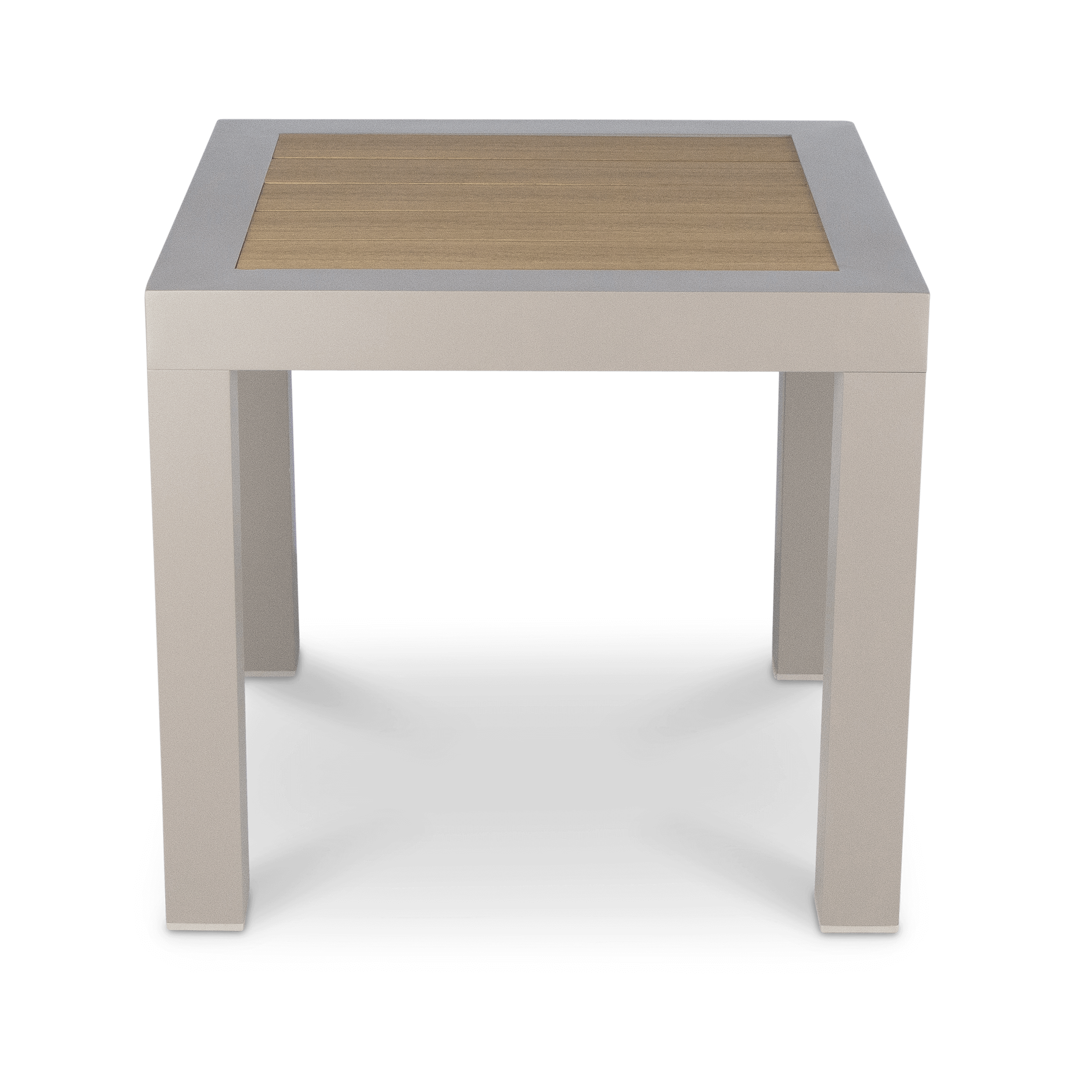 Atlanta Side Table in Taupe with Polywood Top