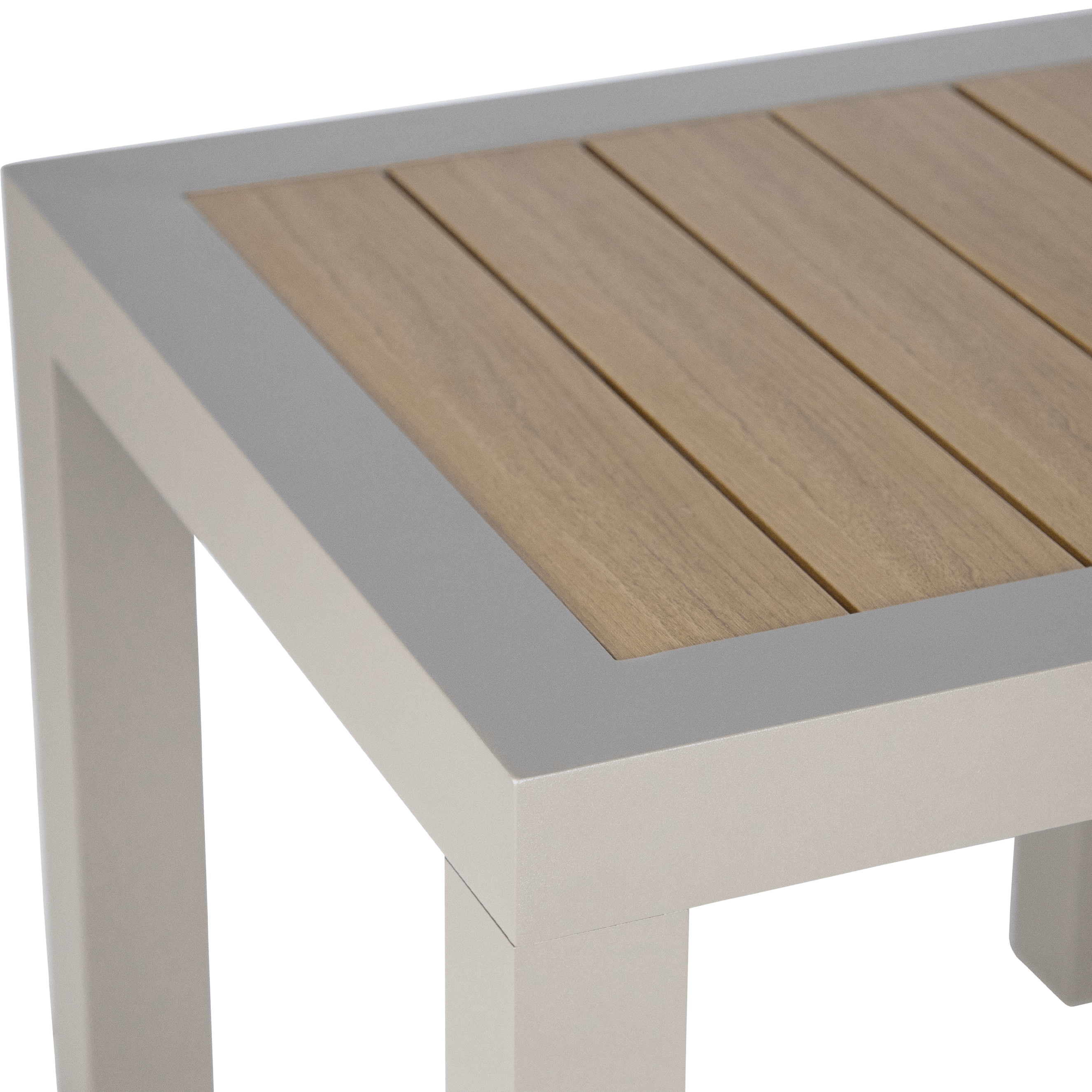 Atlanta Side Table in Taupe with Polywood Top
