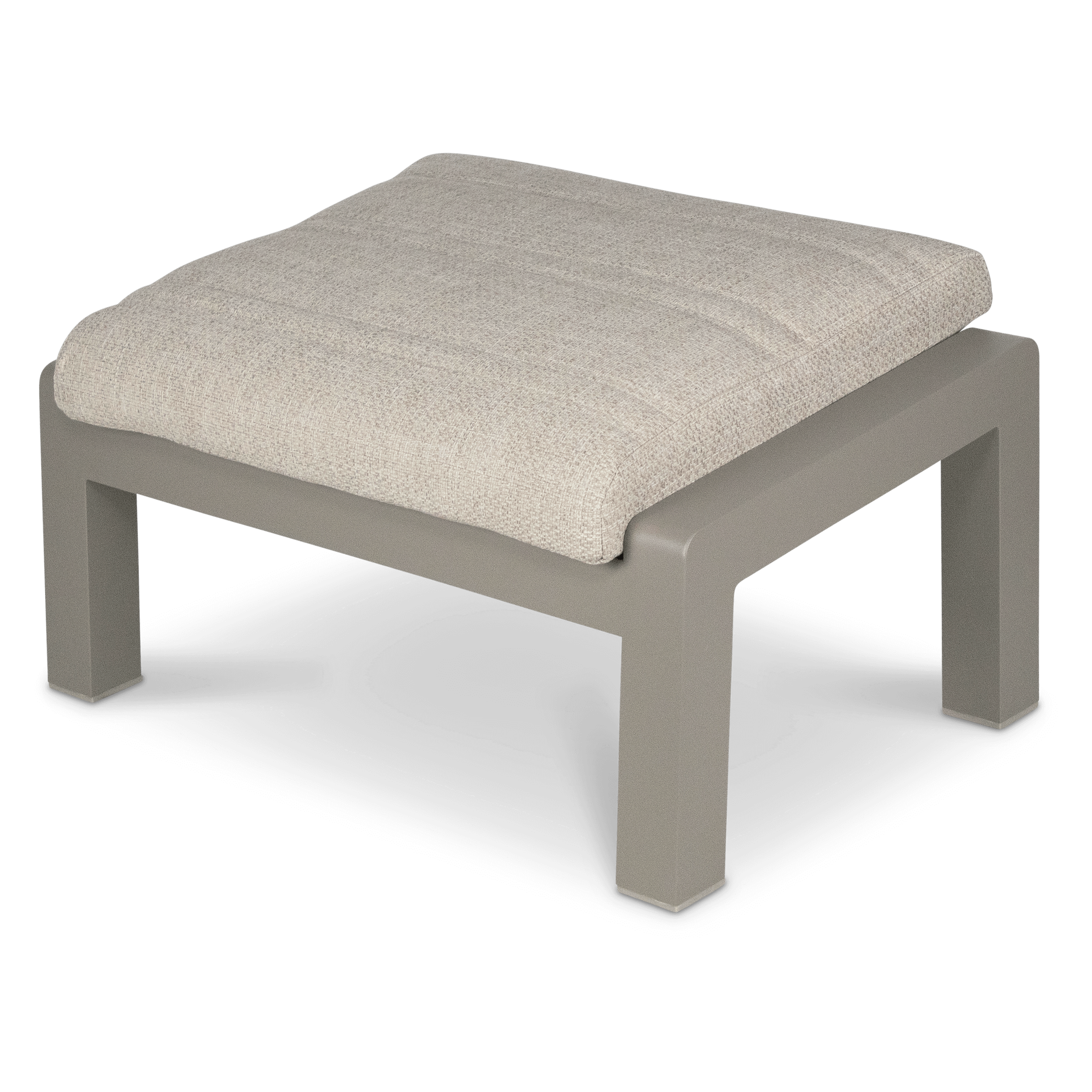 Atlanta Foot Stool in Taupe with Latte Spun Polyester Cushion