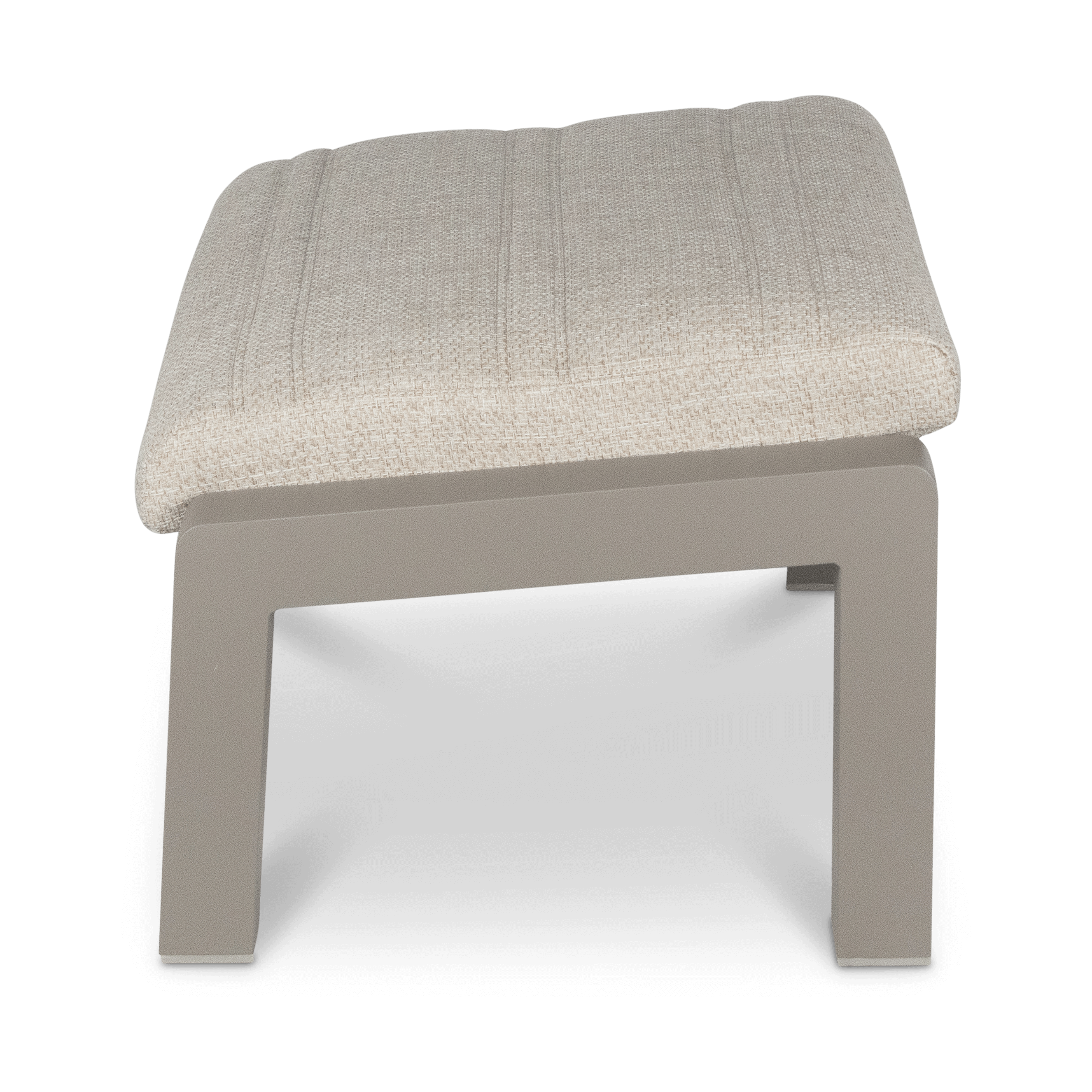 Atlanta Foot Stool in Taupe with Latte Spun Polyester Cushion