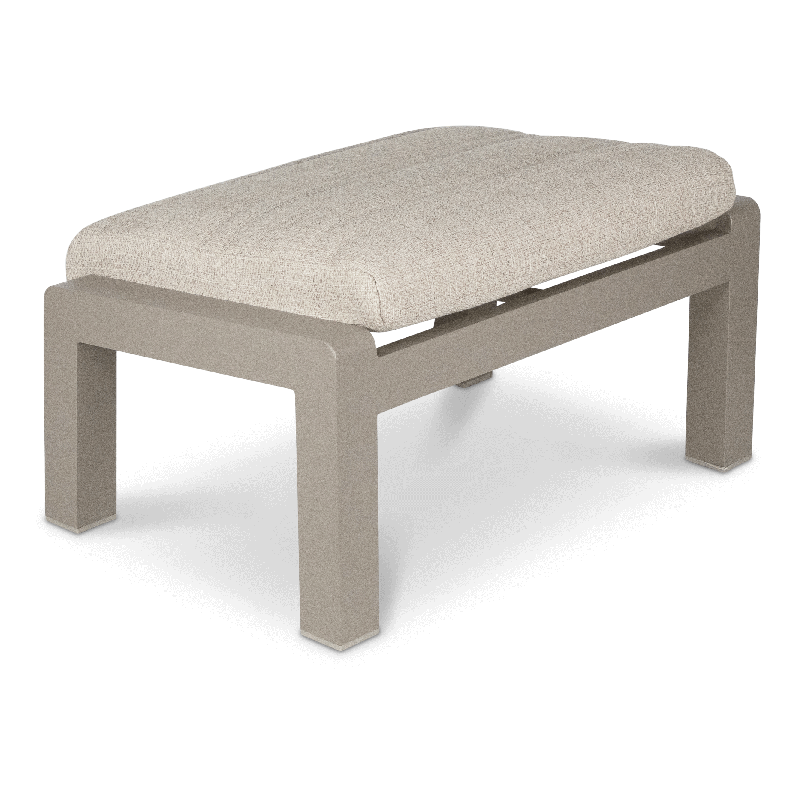 Atlanta Foot Stool in Taupe with Latte Spun Polyester Cushion